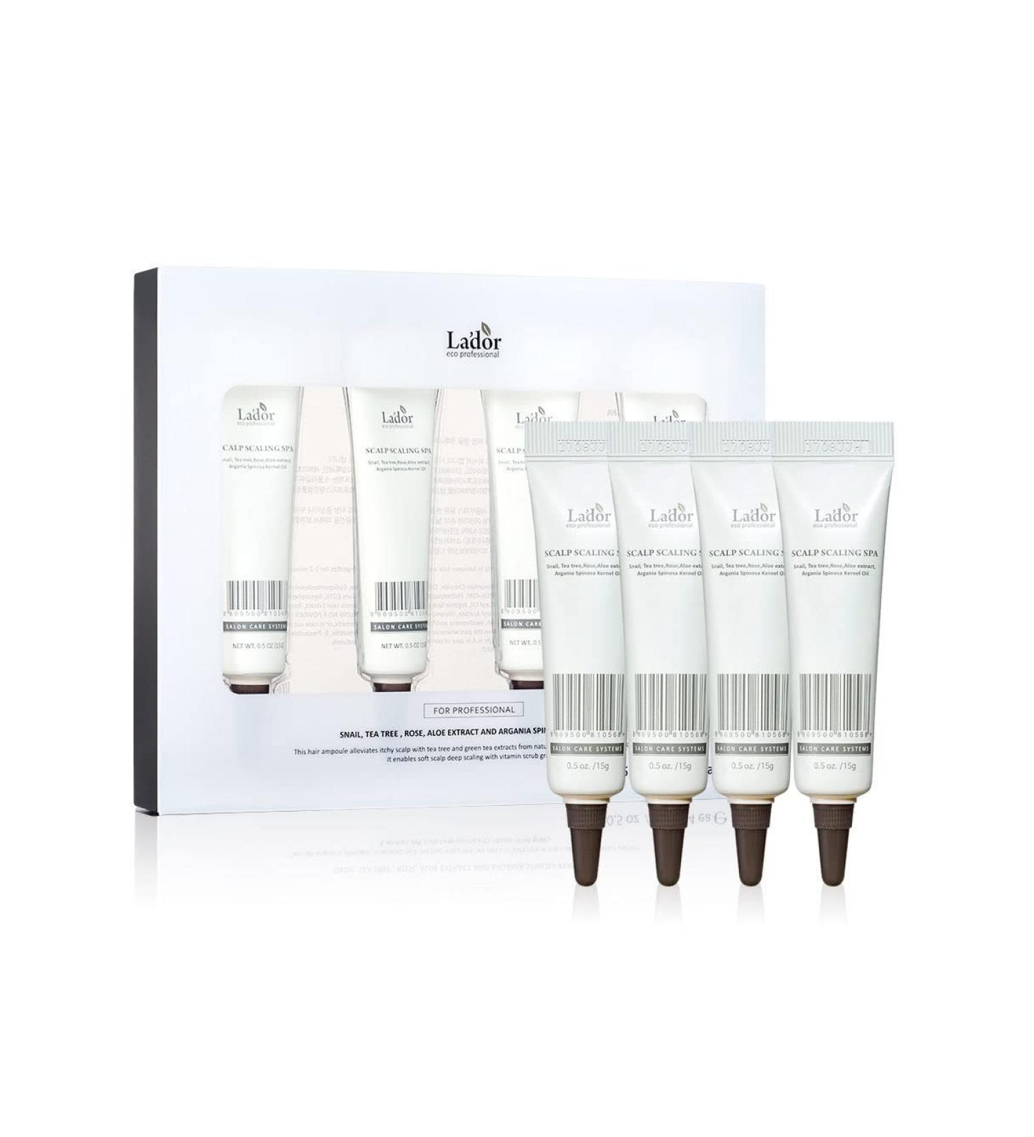 Lador Scalp Scaling Spa Hair Treatment (15g x 4) - Deep Cleaning Conditioner for Healthy Scalp Reduces Excess Oil & Dandruff - Buy Online on GoSupps.com