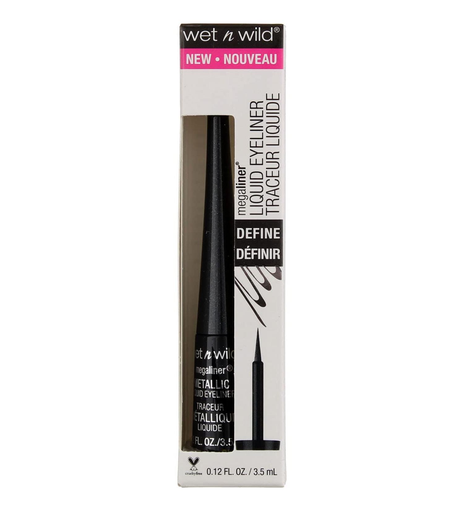 Wet n Wild MegaLiner Metallic Liquid Eyeliner Cosmic Black - Vibrant 0.12 fl oz - Buy Online on GoSupps.com