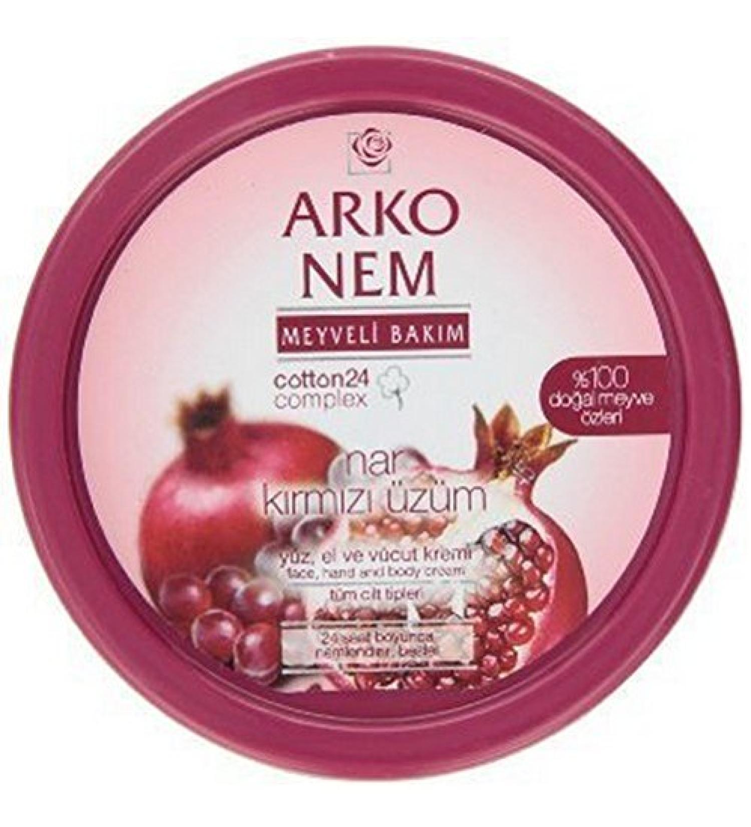 Arko Nem Pomegranate & Red Grape Face Hand & Body Cream 150g
