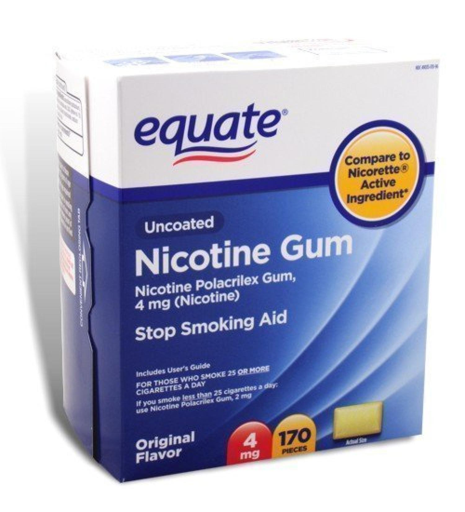 Equate Stop Smoking Aid Original Flavor Gum 4mg