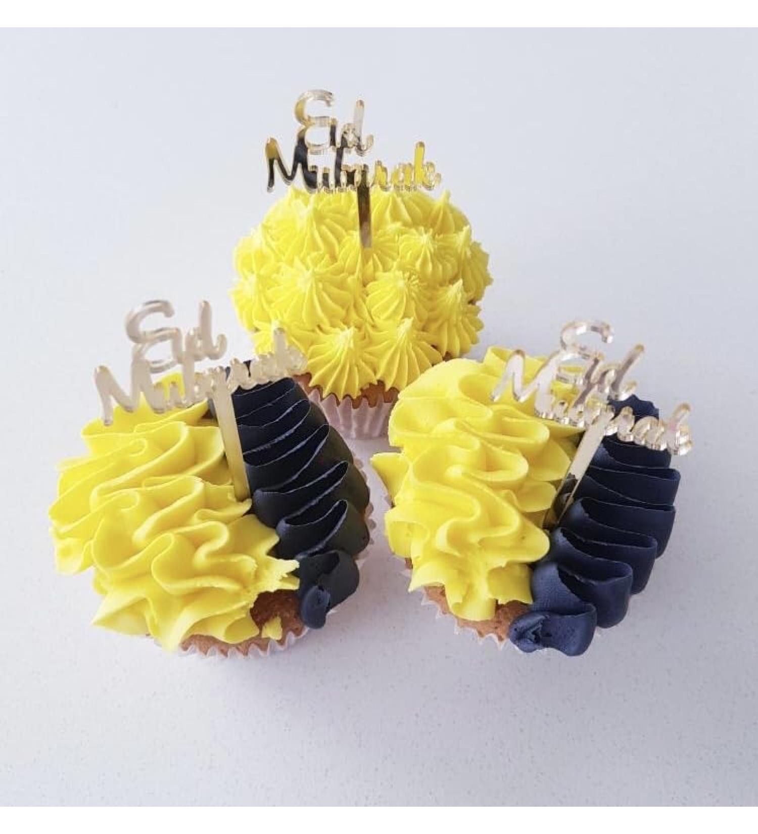 16 Eid Mubarak Cupcake Toppers Gold Eid Cake Toppers Eid Gift Tags Eid Gift Charms Hamper Tags Eid Charms Eid Cake Decorations. - Buy Online on GoSupps.com