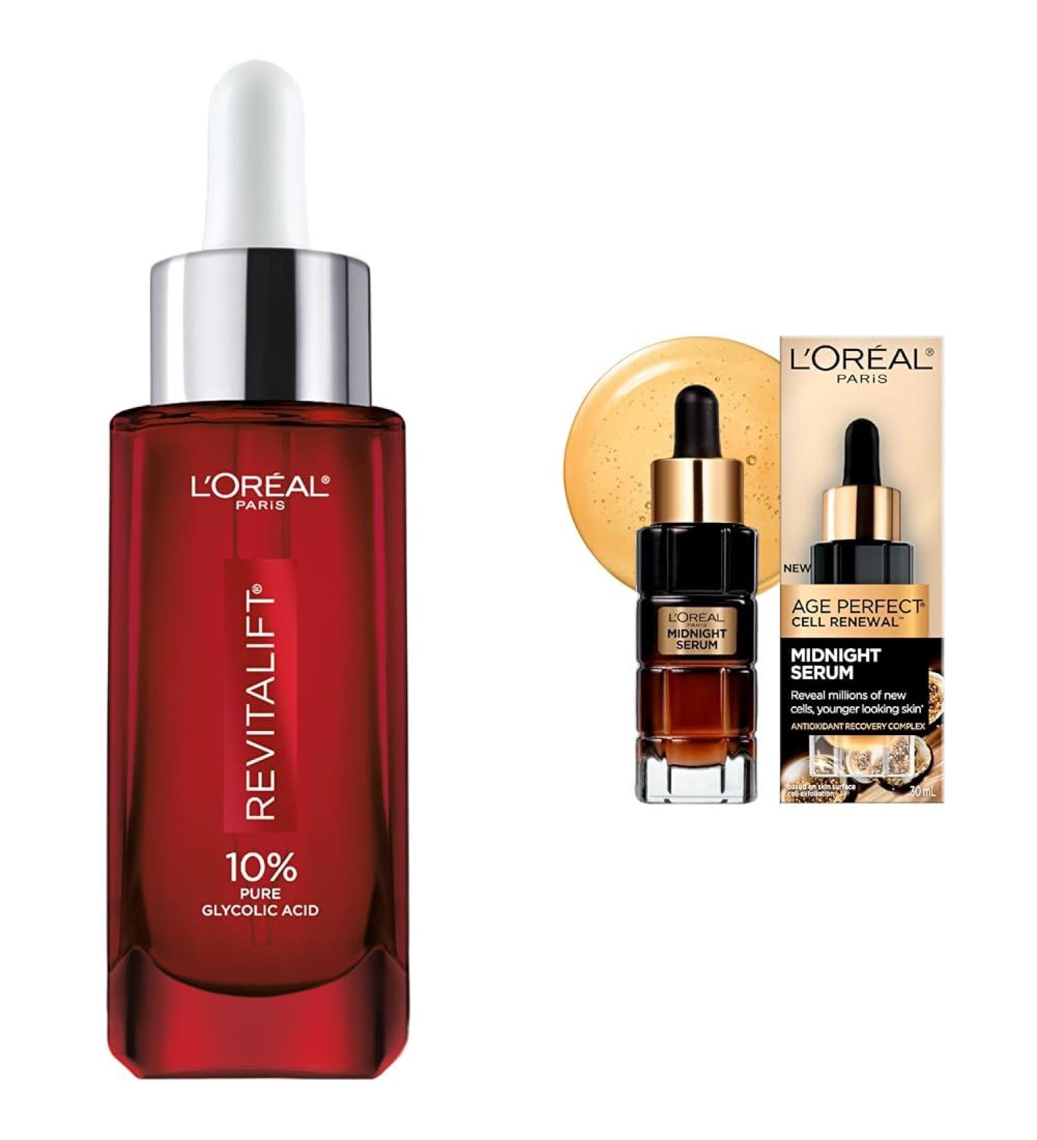 L Or al Paris Glycolic Acid Face Serum Revitalift Triple Power LZR & Midnight Serum for Face Vitamin E Serum - Buy Online on GoSupps.com