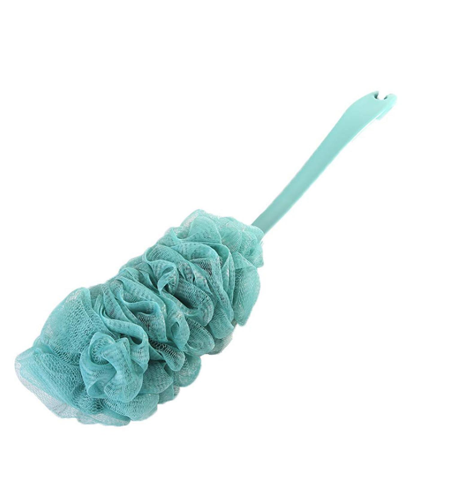 Dusenly Long Handle Bath Brush Massager | Soft Sponge Mesh Spa Shower Brush (Blue) - Ideal for Relaxation & Exfoliation - Buy Online on GoSupps.com