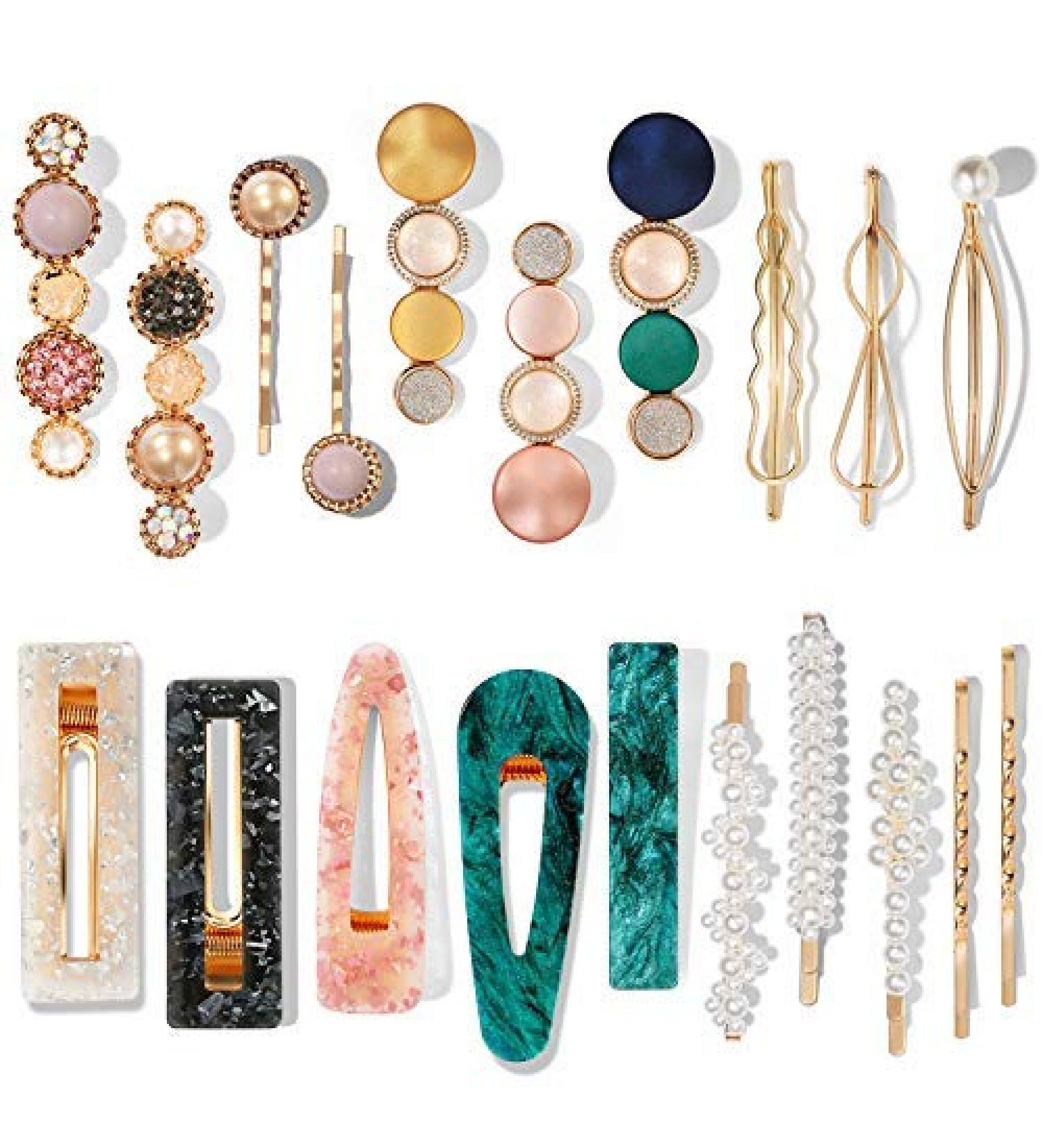 Mehayi 20 PCS Macaron Pearl Hair Clips Set - Cute Fashion Hair Barrettes & Bobby Pins for Women and Girls | Boho Fancy Hairpin Accessories for Wedding & Gifts - Buy Online on GoSupps.com