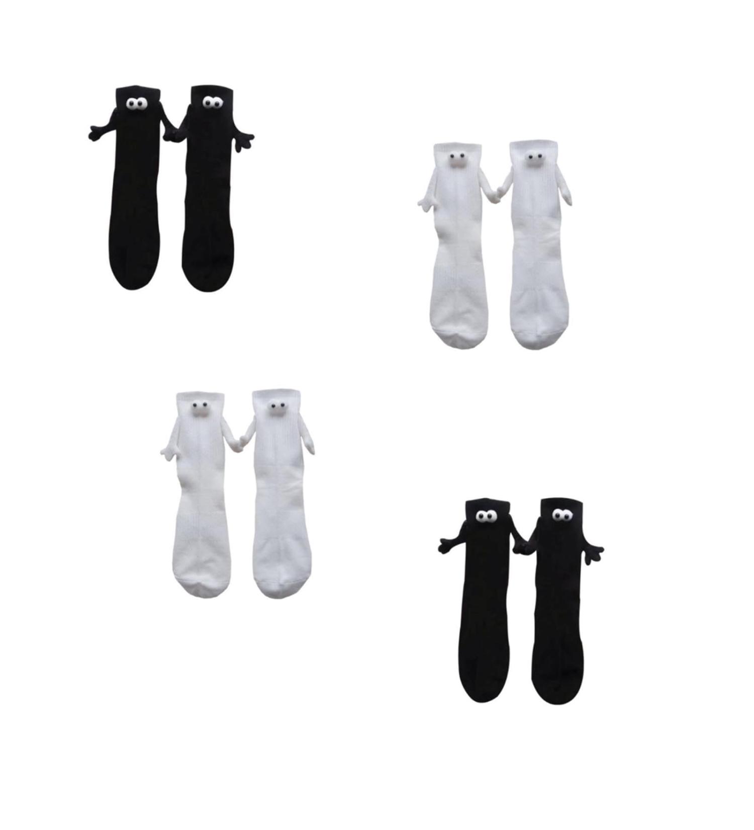 Hand Holding Socks 3D Doll Couple Funny Magnetic Suction | Unisex One Size 4 Pcs - Buy Online on GoSupps.com