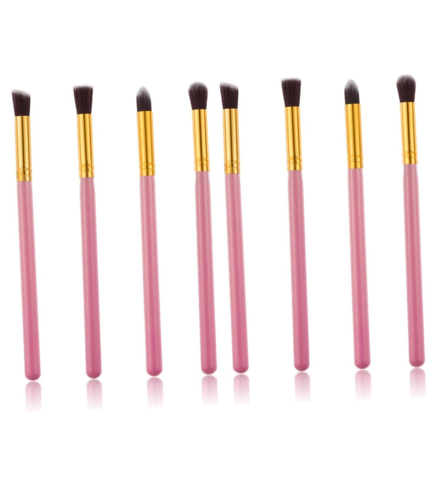 Baluue 8 Pcs Eye Make-up Brush Kit Foundation Makeup Eyeshadow Brushes Professional Eye Cosmetic mediumx2pcs Pink+goldx2pcs - Buy Online on GoSupps.com