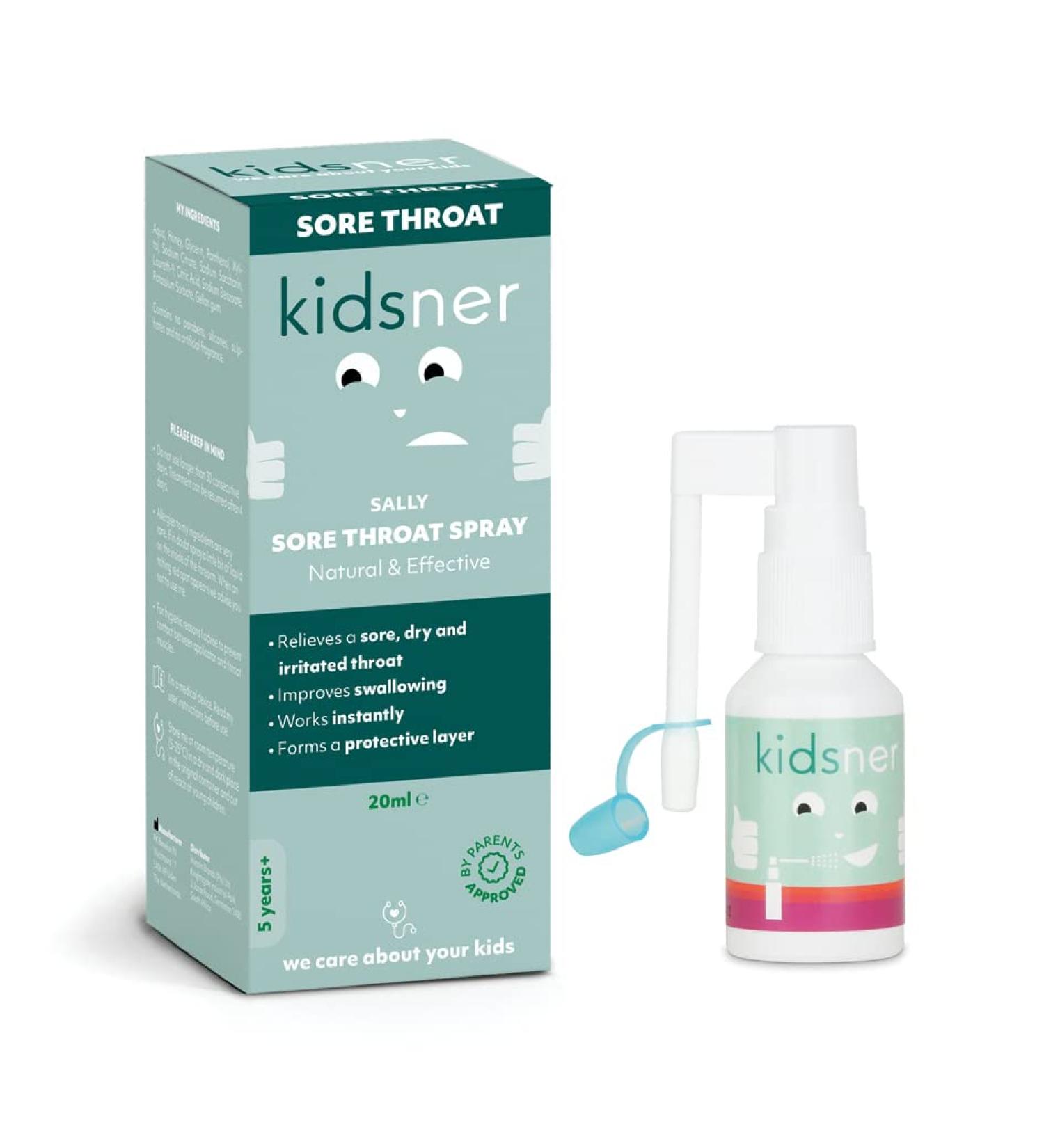 Kidsner Sally Throat Spray 20ml - Relieves Sore, Dry, and Irritated Throat | Child-Friendly Relief - Buy Online on GoSupps.com