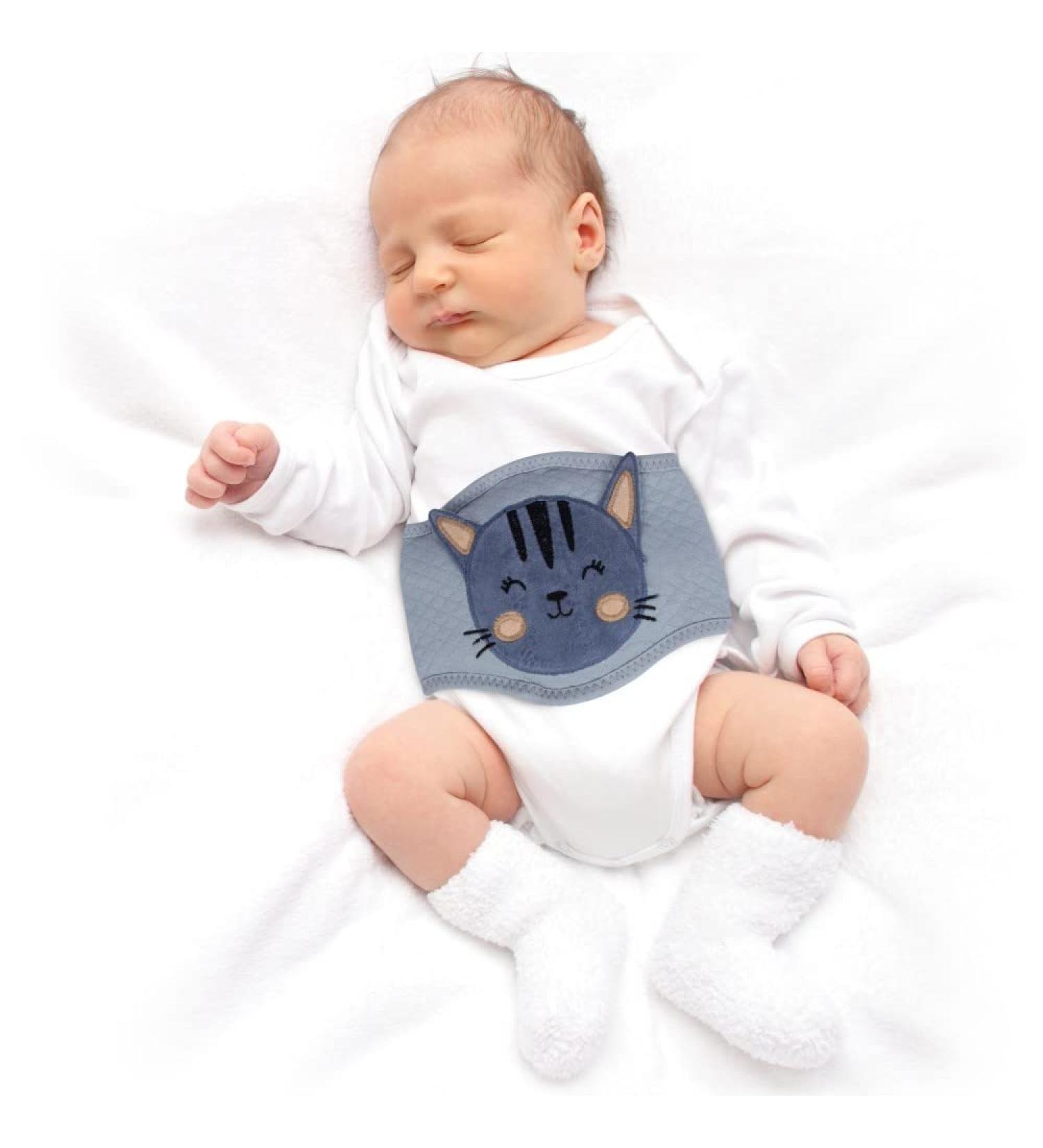 CEVVIZZ Baby Gas Relief Belly Band - Microwavable Thermal Waistband with Natural Cherry Pits for Gas Pains - Beautiful Gift Box - Grey - Buy Online on GoSupps.com