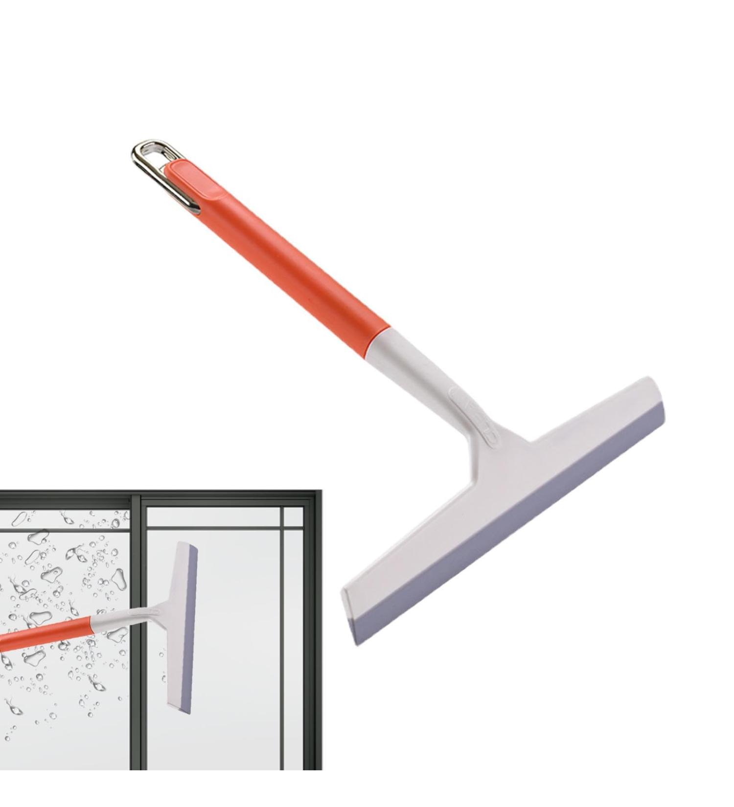 Frifer Window Scrubber - Glass Shower Scrubber - Portable Household Cleaning Tools Window Squeegee Cleaning Squeegee for Shower Doors Tiles Bathroom Orange - Buy Online on GoSupps.com