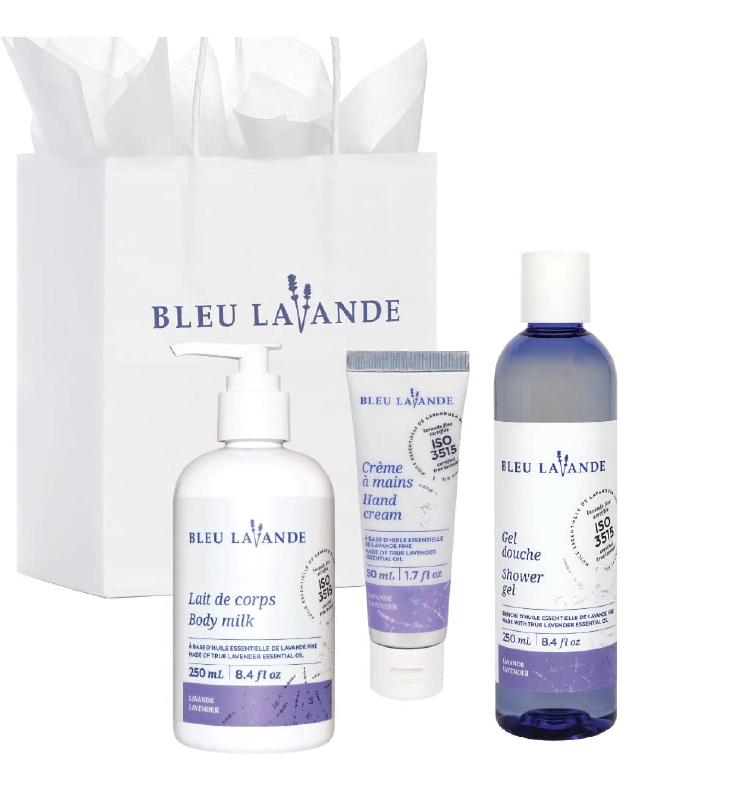 Bleu Lavande Morning Well-being Routine Set | Lavender Shower Gel Body Milk & Hand Cream | Premium Aromatherapy with Pure Lavender Essential Oil - Buy Online on GoSupps.com