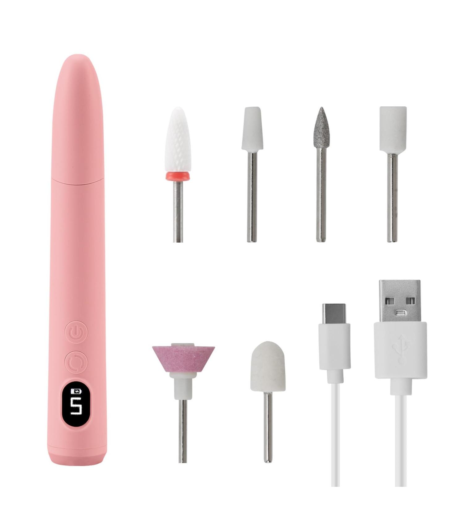 Yolispa Electric Nail Drill Manicure Pedicure Professional Nail Drill Kit with 12 Drill Bits and 30 Sanding Bands Electric Nail Files for Acrylic and Gel Nails for Home Nail Salon Beginner - Buy Online on GoSupps.com