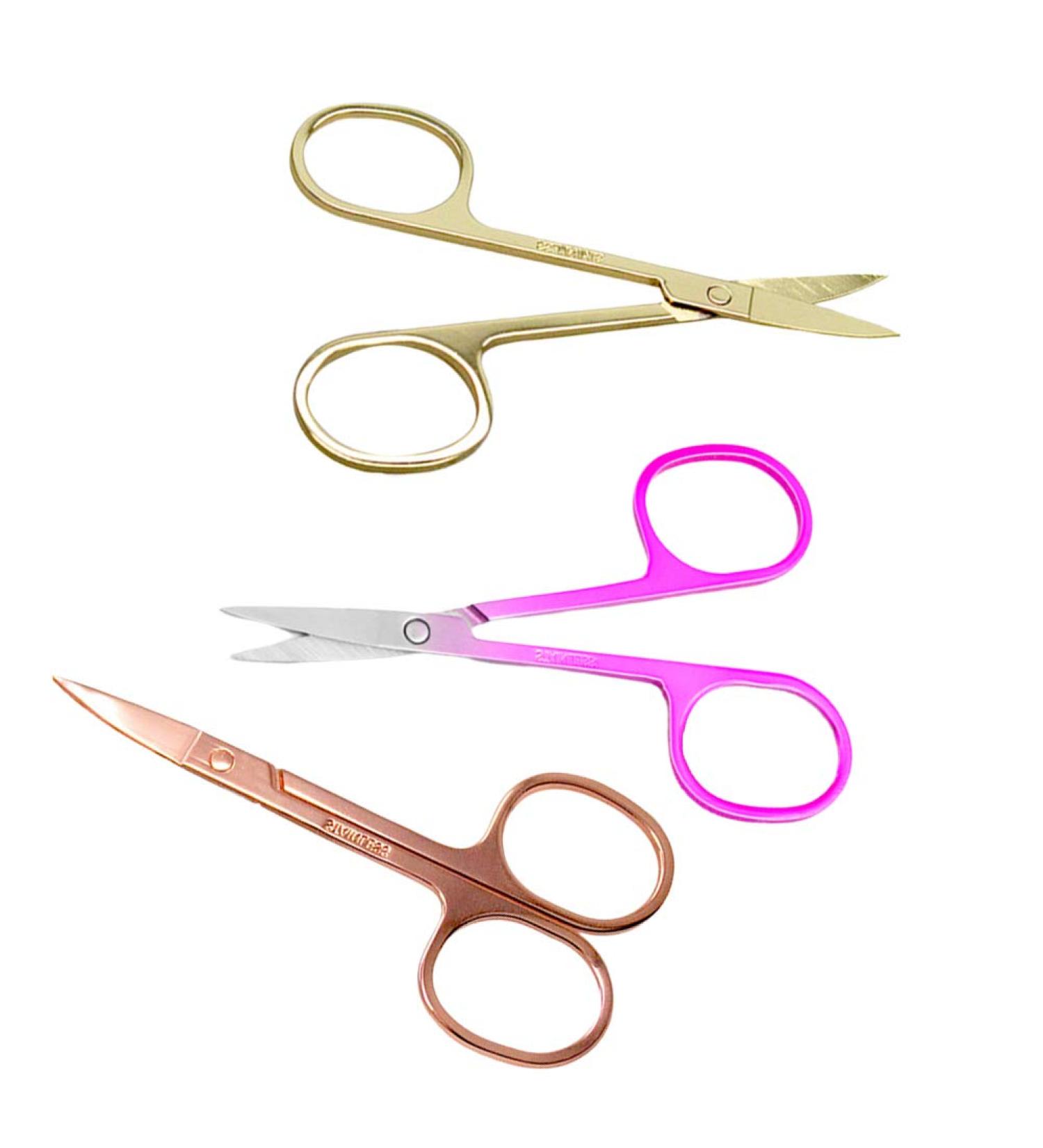 3-Piece Scissors Set: Eyebrow Trimmers Ear Hair Shears & Beard Grooming Clippers - Beauty & Manicure Tools for Flawless Grooming - Buy Online on GoSupps.com