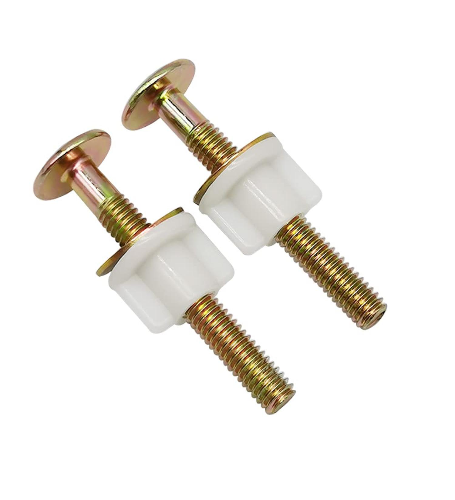 2 Pack Universal Toilet Seat Bolts Screws Set Heavy Duty Toilet Seat Hinge Bolts with Plastic Nuts and Metal Washers Replacement Parts for Top Mount Toilet Seat Hinges - Buy Online on GoSupps.com