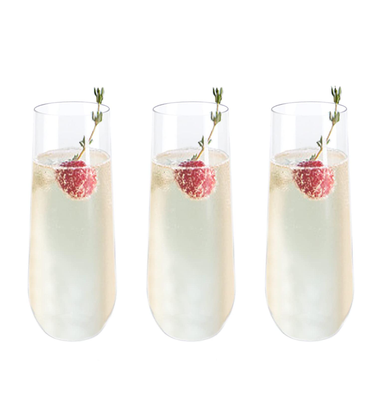 MR.FOAM 9oz Plastic Champagne Flutes 12 Pack - Stemless Disposable Toasting Glasses for Wedding and Shower Parties - Buy Online on GoSupps.com