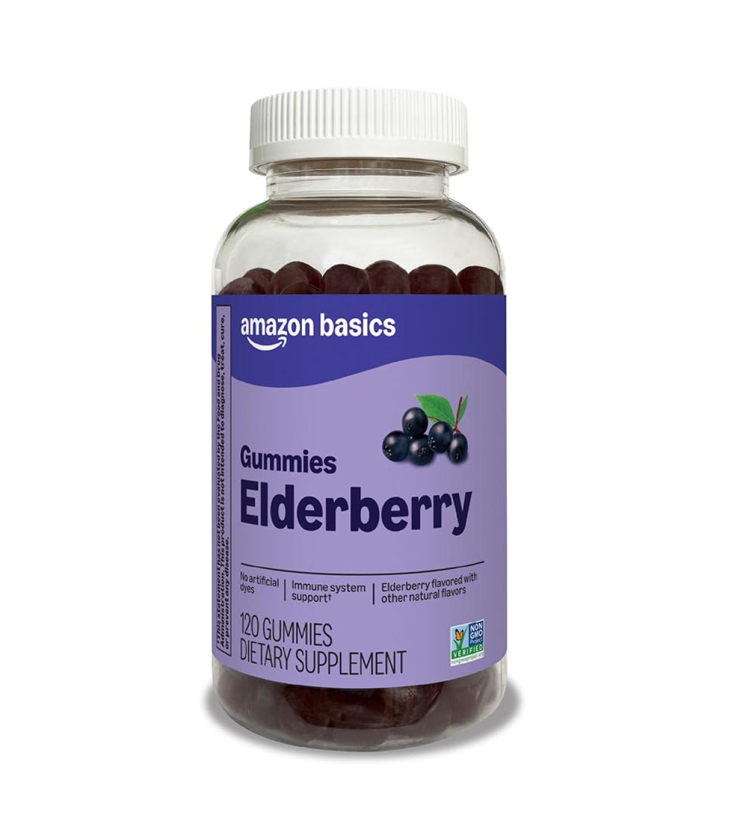 Amazon Basics Adult Elderberry 50 mg Gummy 120 Count - Buy Online on GoSupps.com