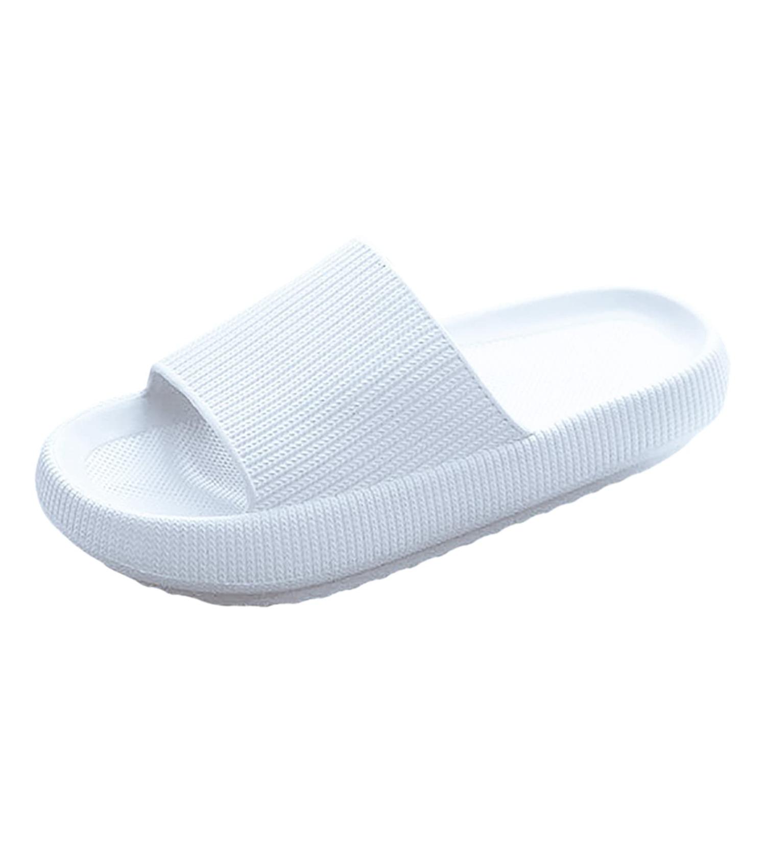 Sliders Cloud Slippers Women Men Non-Slip Mens Womens Slippers Cloud Sliders Soft Flip Flops with Thick Sole for Shower Bathroom Pool Beach 6.5 UK White - Buy Online on GoSupps.com