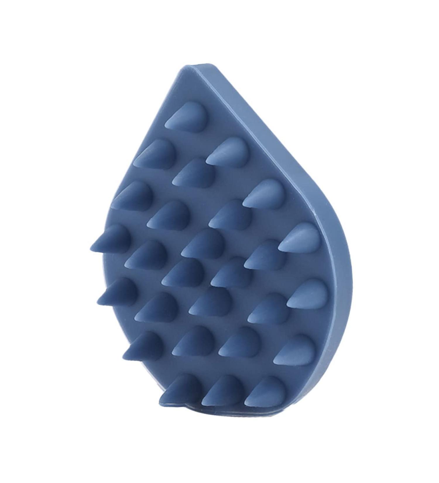 Silicone Shampoo Comb & Scrubber Massager | Scalp & Body Brush for Baby Shower | Dark Blue | 1pc - Buy Online on GoSupps.com