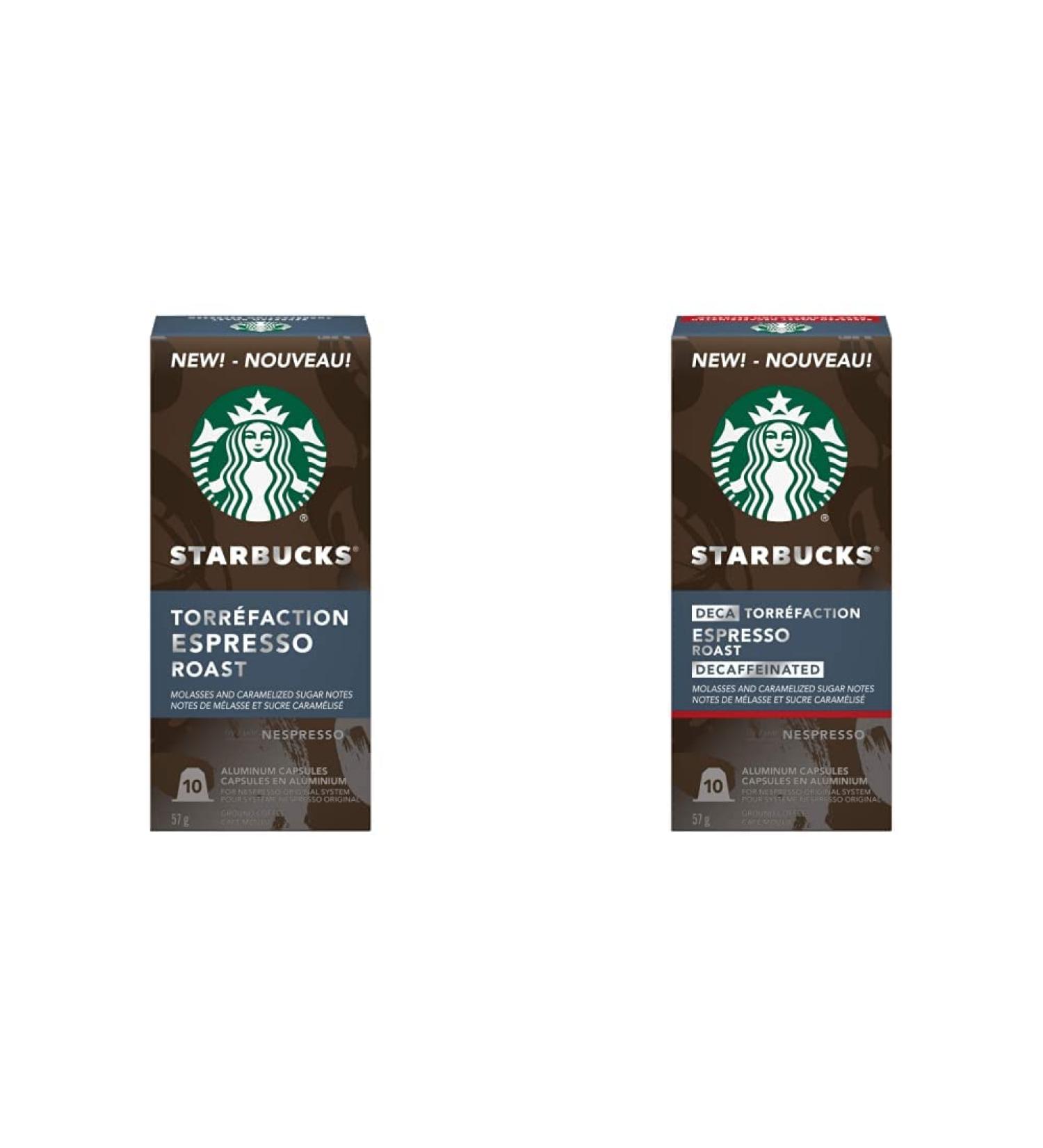 Starbucks by Nespresso Espresso Roast Nespresso Coffee Capsules Original Line Compatible 5X10 Nespresso Coffee Pods 50 Count & by Nespresso Decaf Espresso Roast Nespresso Coffee Capsules 50 Count - Buy Online on GoSupps.com