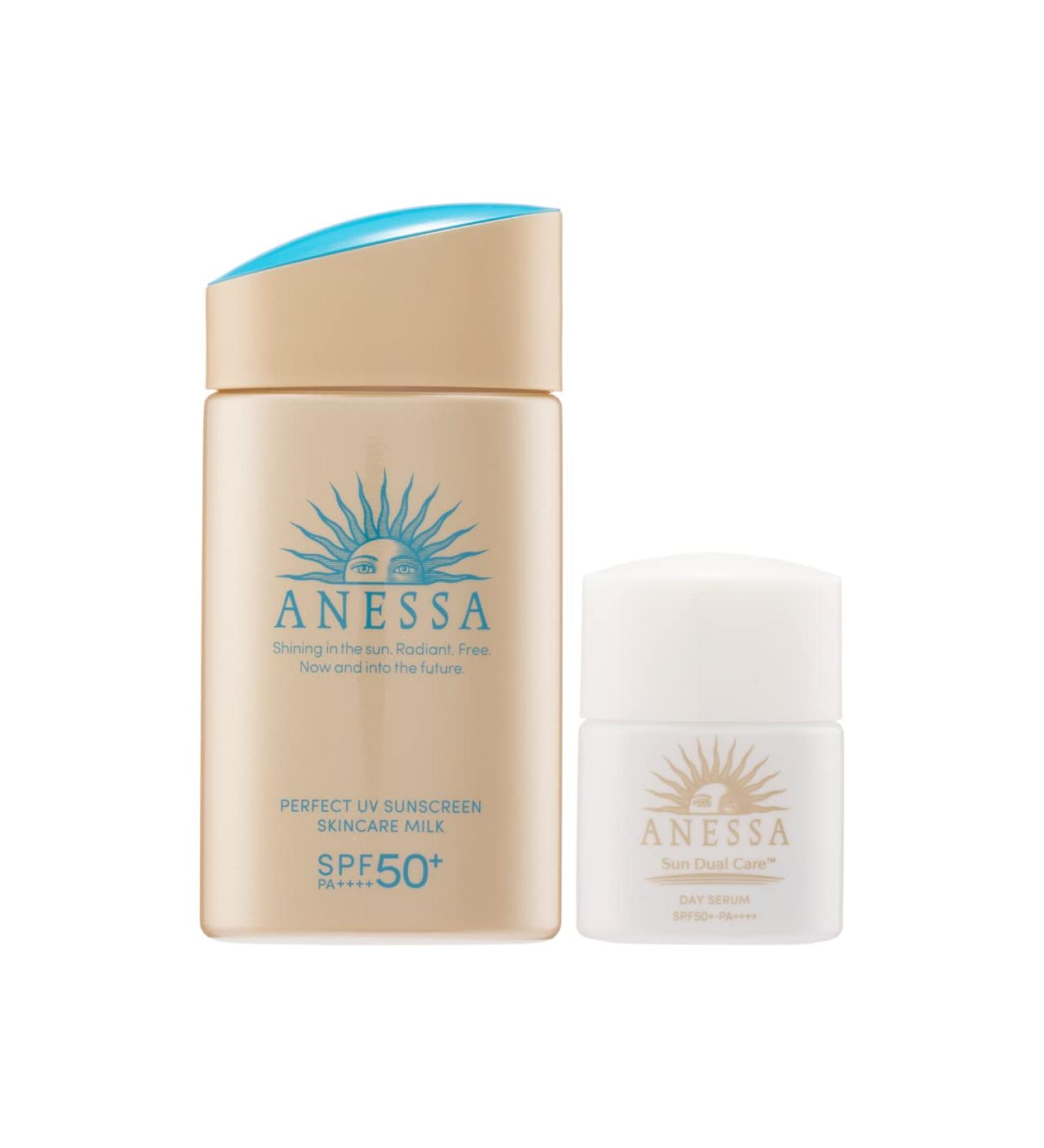 2022 Anessa Perfect UV Skin Care Milk N Trial Set C Sunscreen | Fruity Floral Scent | 2.0 fl oz + 0.2 fl oz | SPF 50 - Buy Online on GoSupps.com