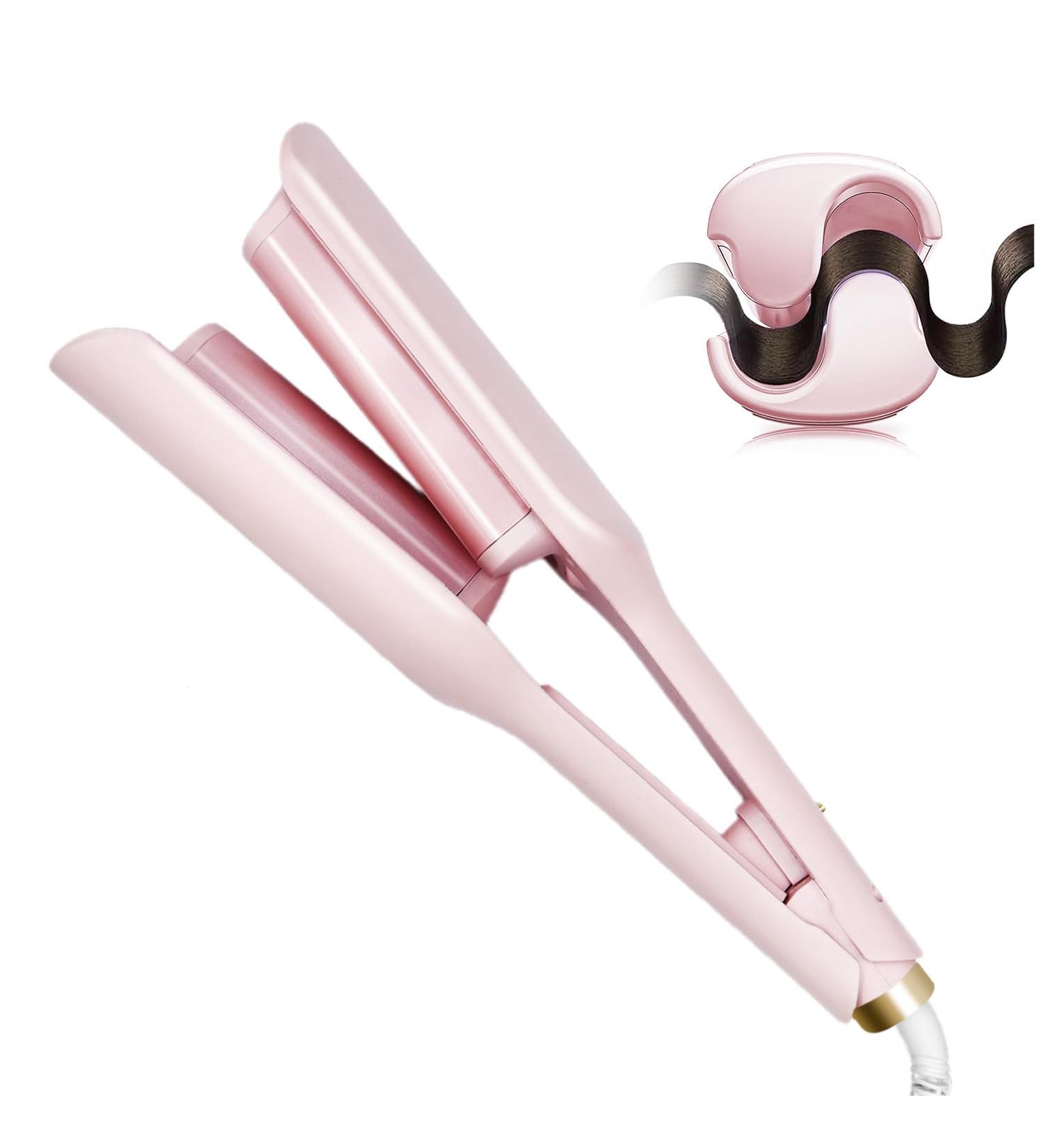 Crimper Curling Iron - 2 Barrel Hair Waver Anti-Scald 1.25" Rapid Heating Curler with 5 Temp Settings for Mid-Length & Long Hair - International Shipping Available - Buy Online on GoSupps.com