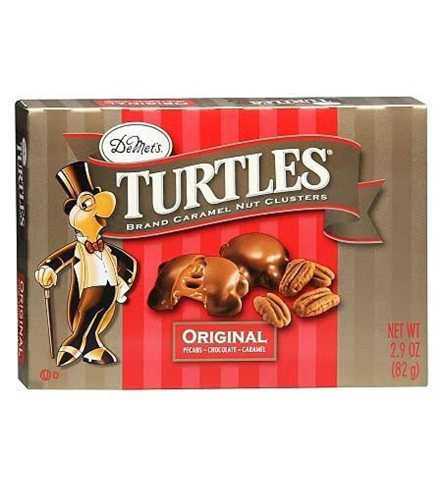 DeMet's Turtles Brand Caramel Nut Clusters 2.9 Ozs, 2 Packs