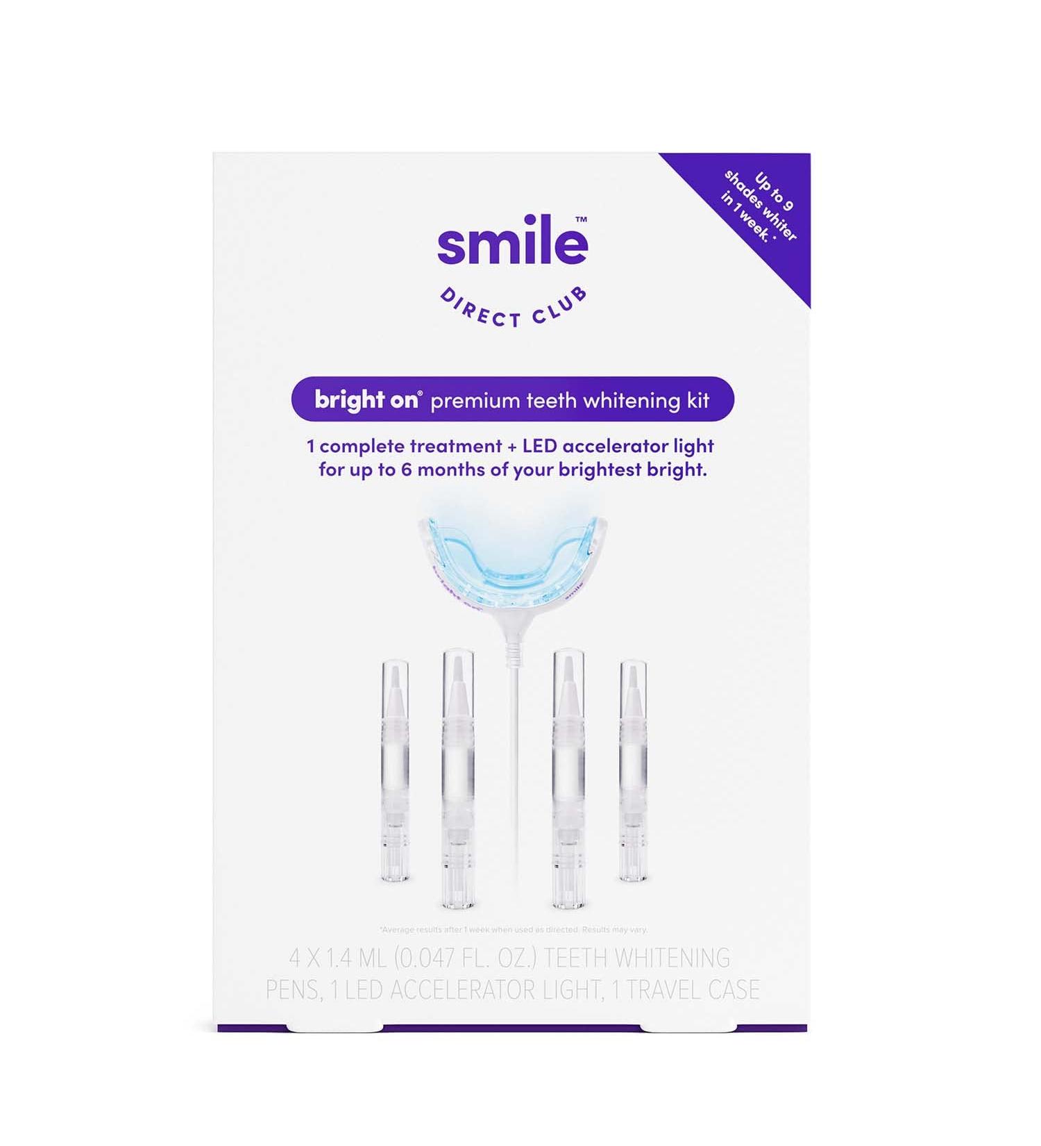 SmileDirectClub Whitening Kit with LED Light - 4 Gel Pens - Professional Strength Hydrogen Peroxide - Buy Online on GoSupps.com