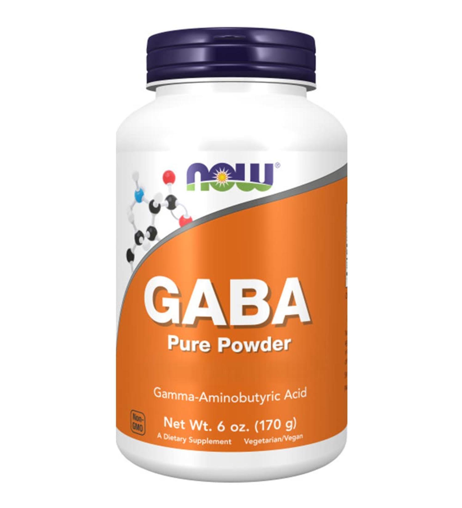 Now Foods GABA 500mg 170g Vegan Powder Gamma-Aminobutyric Acid Lab Tested Gluten Free Vegetarian Soy Free Non-GMO - Buy Online on GoSupps.com