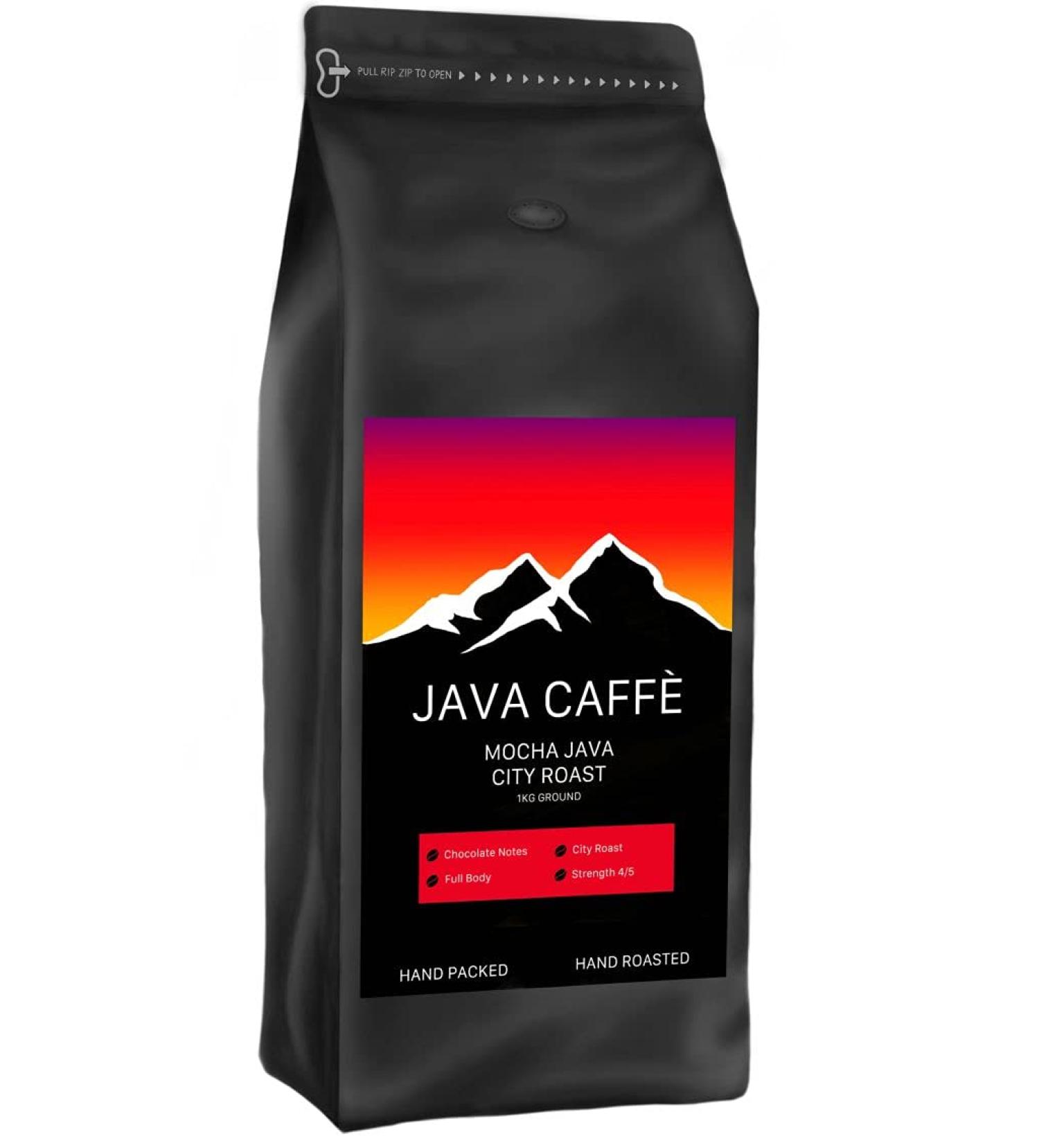Java Caffe 'Mocha Java City Roast' Ground Coffee (1 x 1kg Bag) - Hand Crafted Medium Full Roast Artisan Ground Coffee