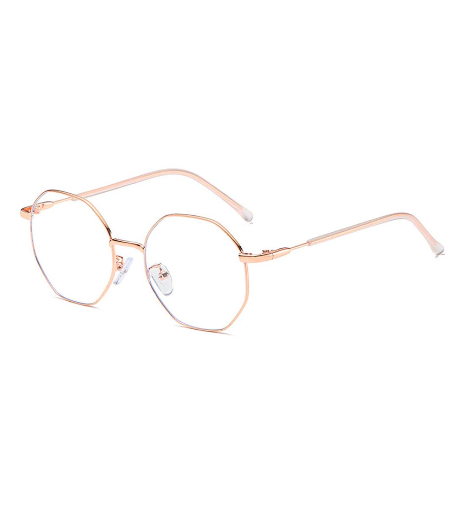 Shop Aiweijia Classic Vintage Glasses - Metal Frame Blue Light Blocking in Rose Gold | International Shipping Available - Buy Online on GoSupps.com