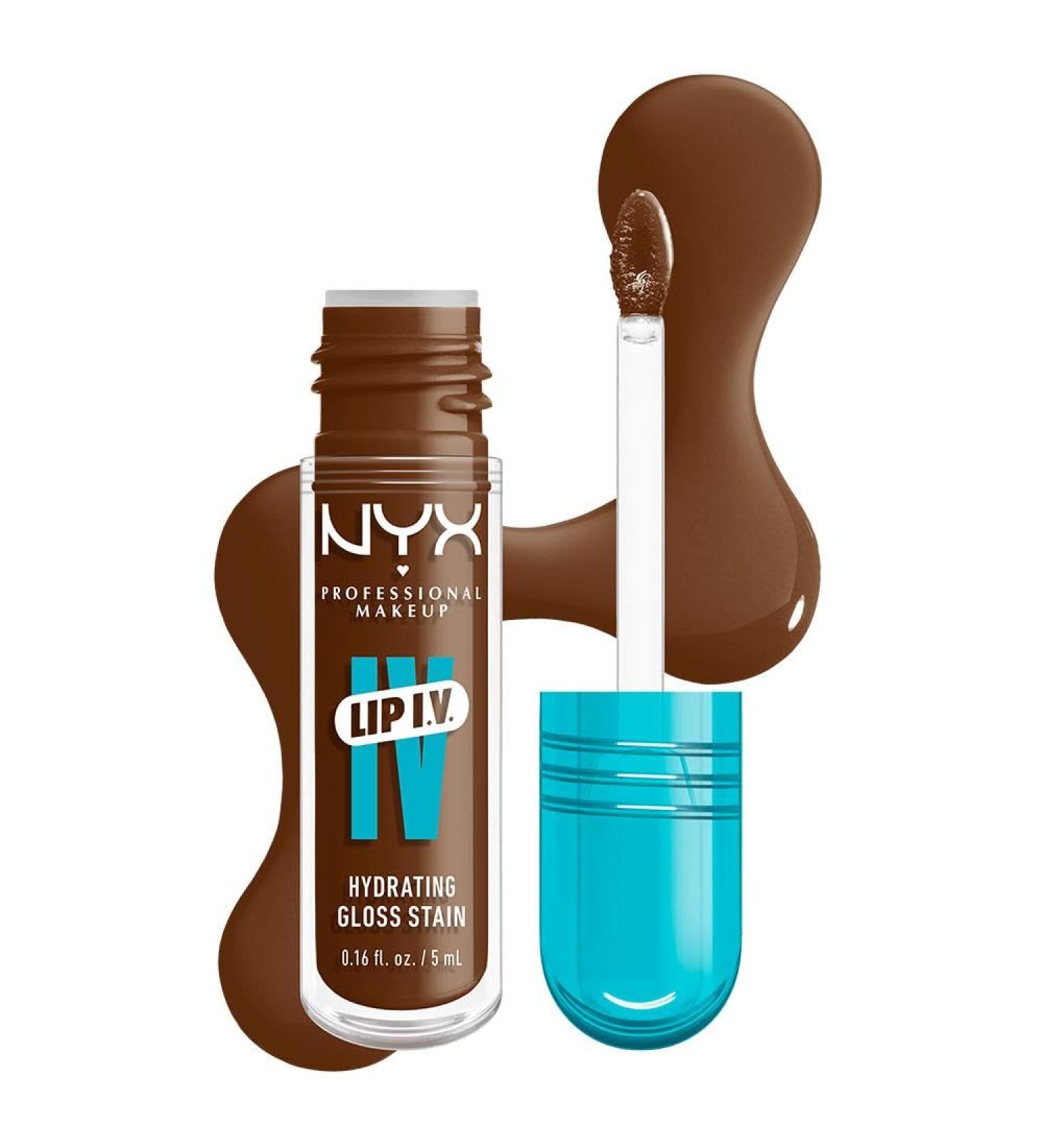NYX Professional Makeup Lip IV Gloss up to 12h hydration highly pigmented shiny finish Cocoa Quench! - Buy Online on GoSupps.com