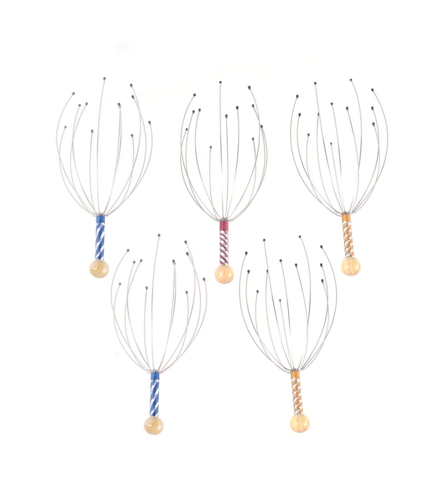 Ultnice 5-Piece Head Massager Set | Spider Crawler Massage Brush for Home Spa Relief & Relaxation - Random Colors - Buy Online on GoSupps.com