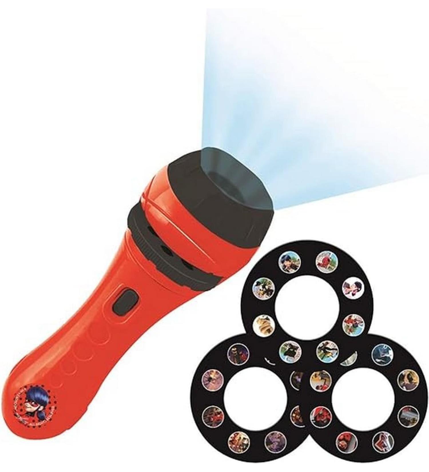 LEXIBOOK Miraculous Torch Light & Projector with 3 Discs - 24 Images | Tales of Ladybug & Cat Noir | Create Your Own Stories - Buy Online on GoSupps.com