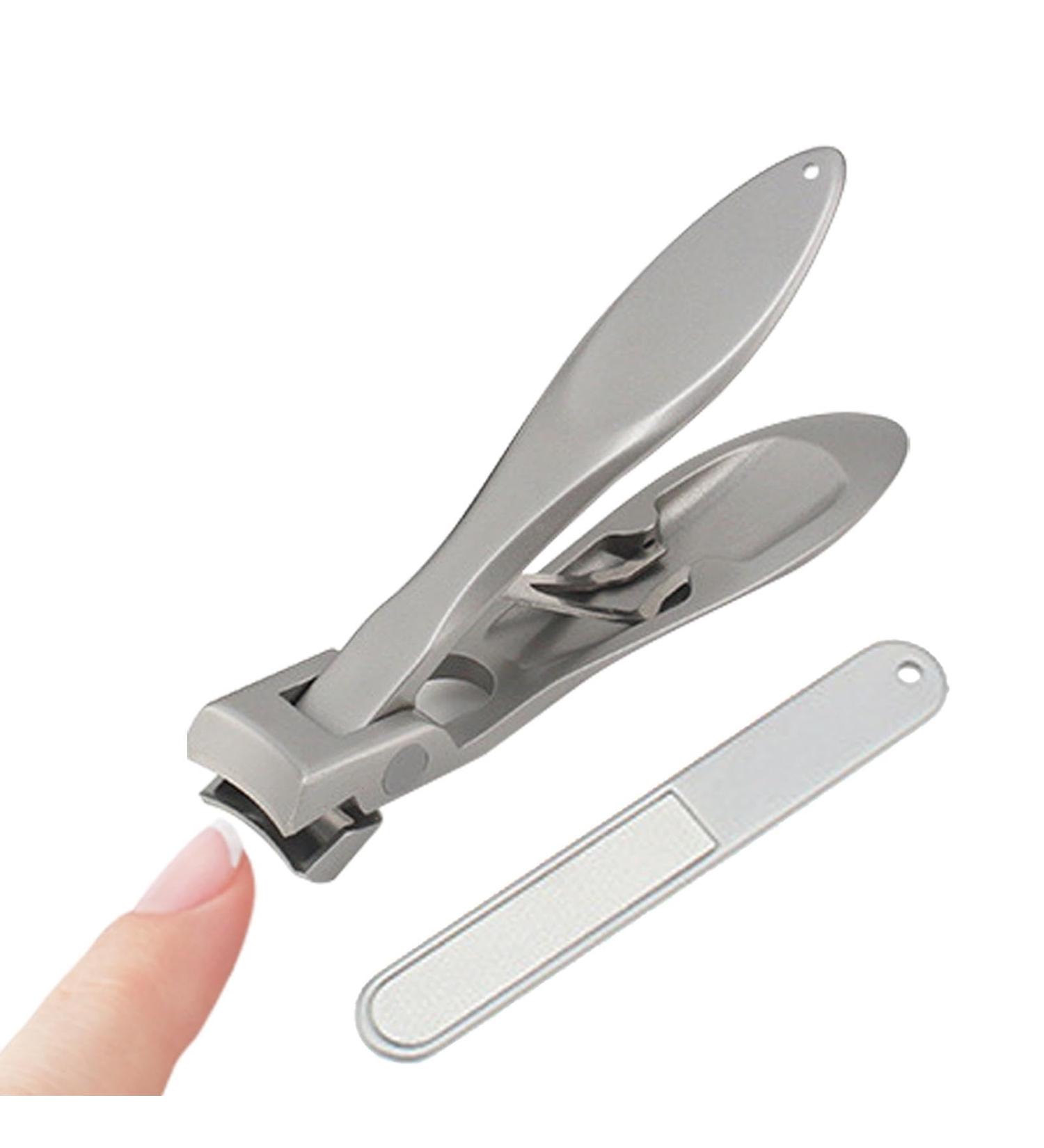 Adult fingernail clippers nail clippers nail clippers nail clippers with wide jaw opening and nail file for men and women fingernail clippers made of stainless steel Silver - Buy Online on GoSupps.com