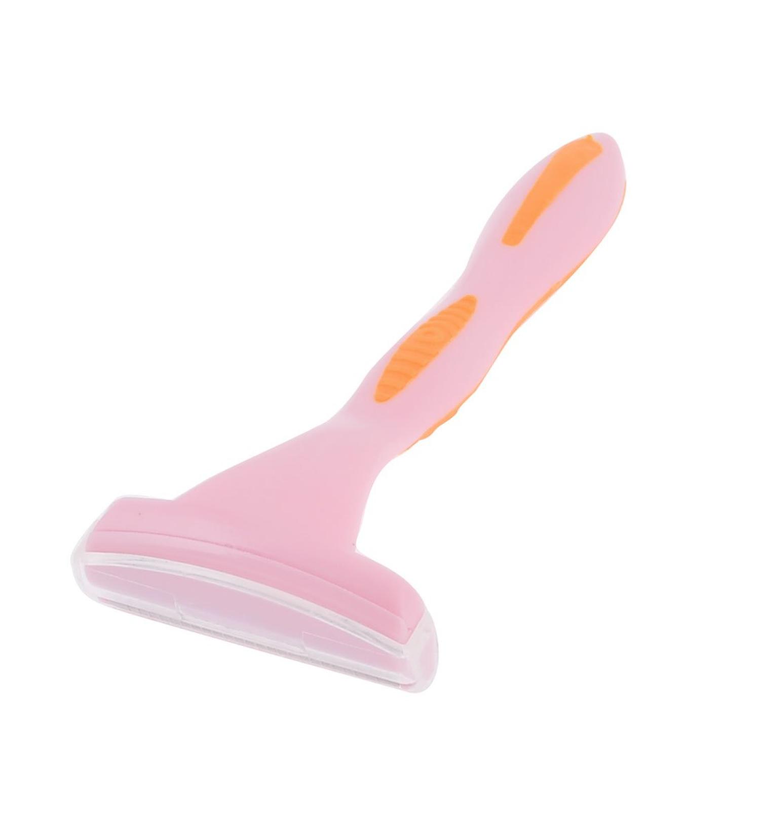 Ruilogod Lady Pink Plastic Antislip Handle T-Shape Body Hair Shaver Razor