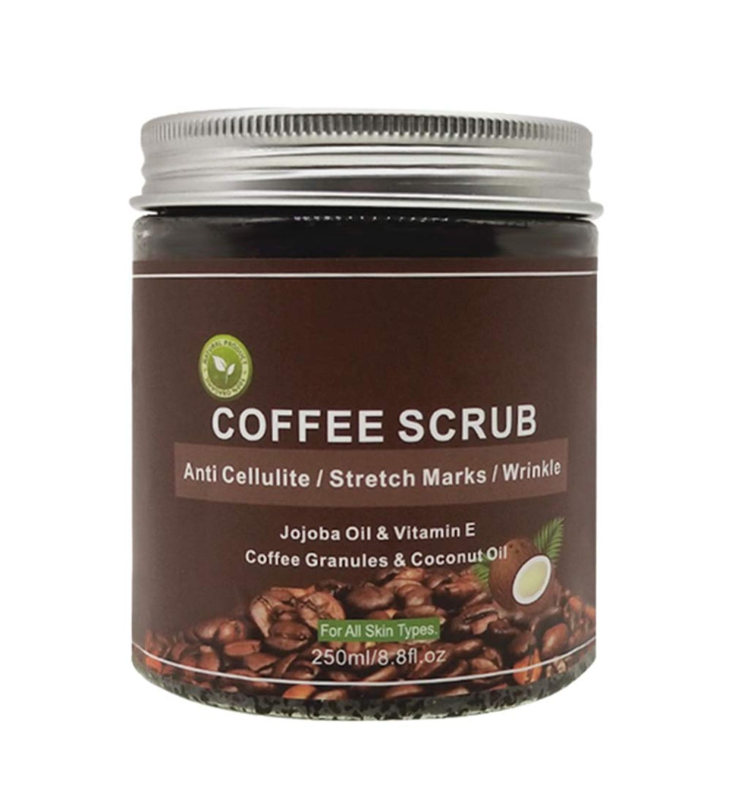 Natural Coffee Body Peeling & Dead Sea Salt Scrub | Anti-Cellulite Exfoliation for Men & Women - Buy Online on GoSupps.com