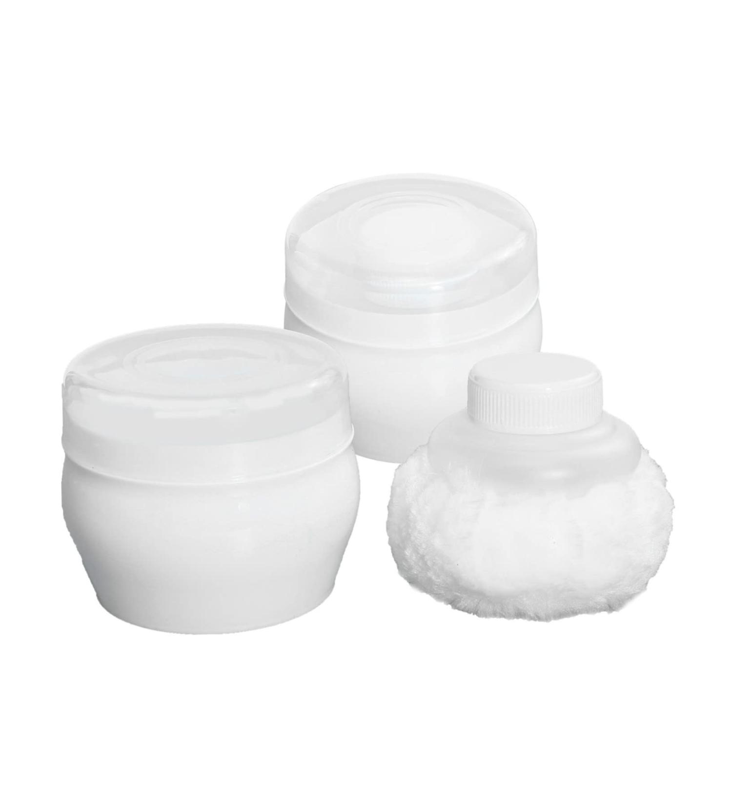 TOYANDONA Baby Powder Puff Set for Kids - Bath and Makeup Sponge Set with Holder | Infant and Toddler Body Powder Sponge - 2 Sets, 9x9cm White - Buy Online on GoSupps.com