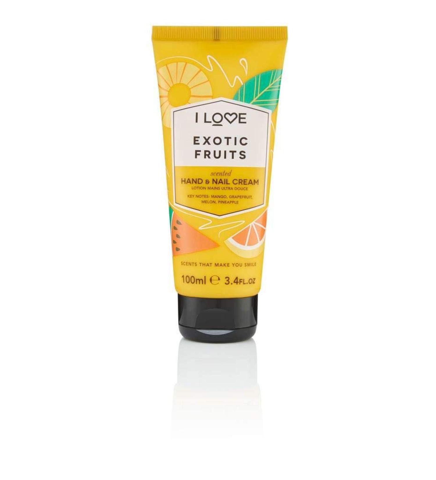 I Love Exotic Fruits Hand & Nail Cream | Shea Butter & Coconut Oil | 93% Naturally Derived | Vegan-Friendly - 100ml - Buy Online on GoSupps.com