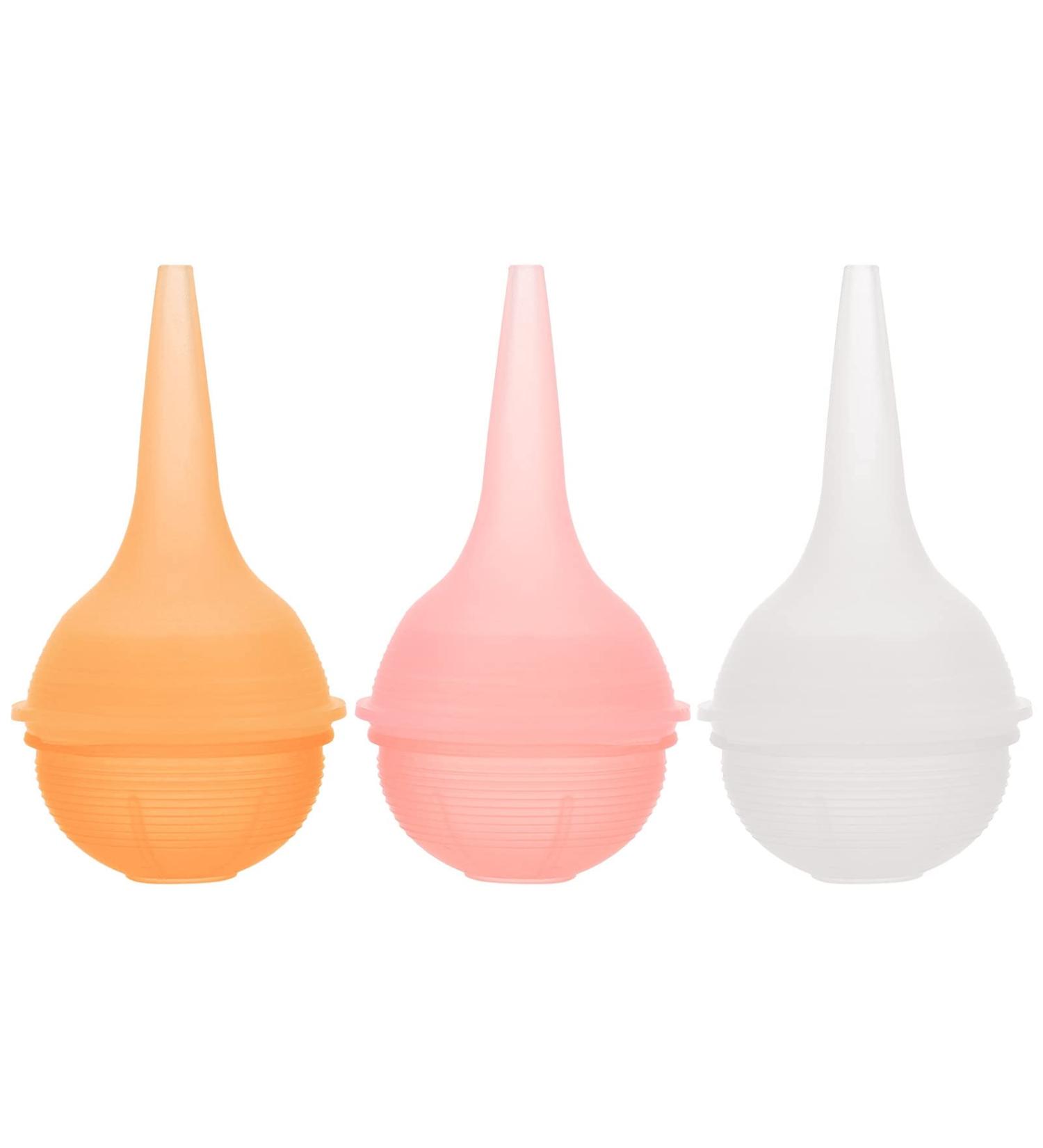 Fuyamp 3 Pcs Baby Nasal Aspirator Set - Nose Sucker & Mucus Remover for Newborns and Toddlers (Orange/Pink/White) - Buy Online on GoSupps.com