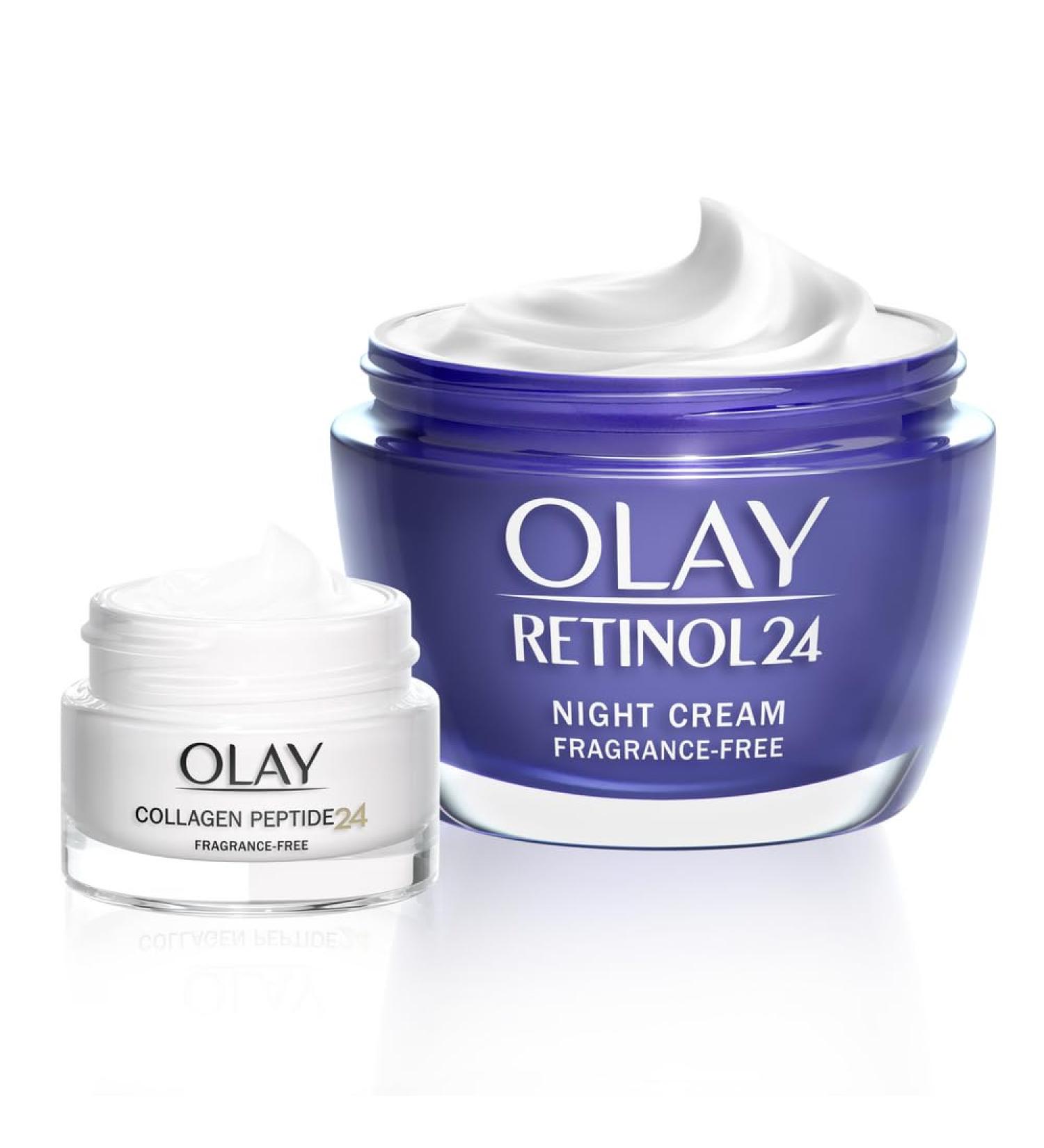 Olay Retinol & Collagen Night Cream Set for Women - 50ml & 15ml | Skin Care Gift - Buy Online on GoSupps.com