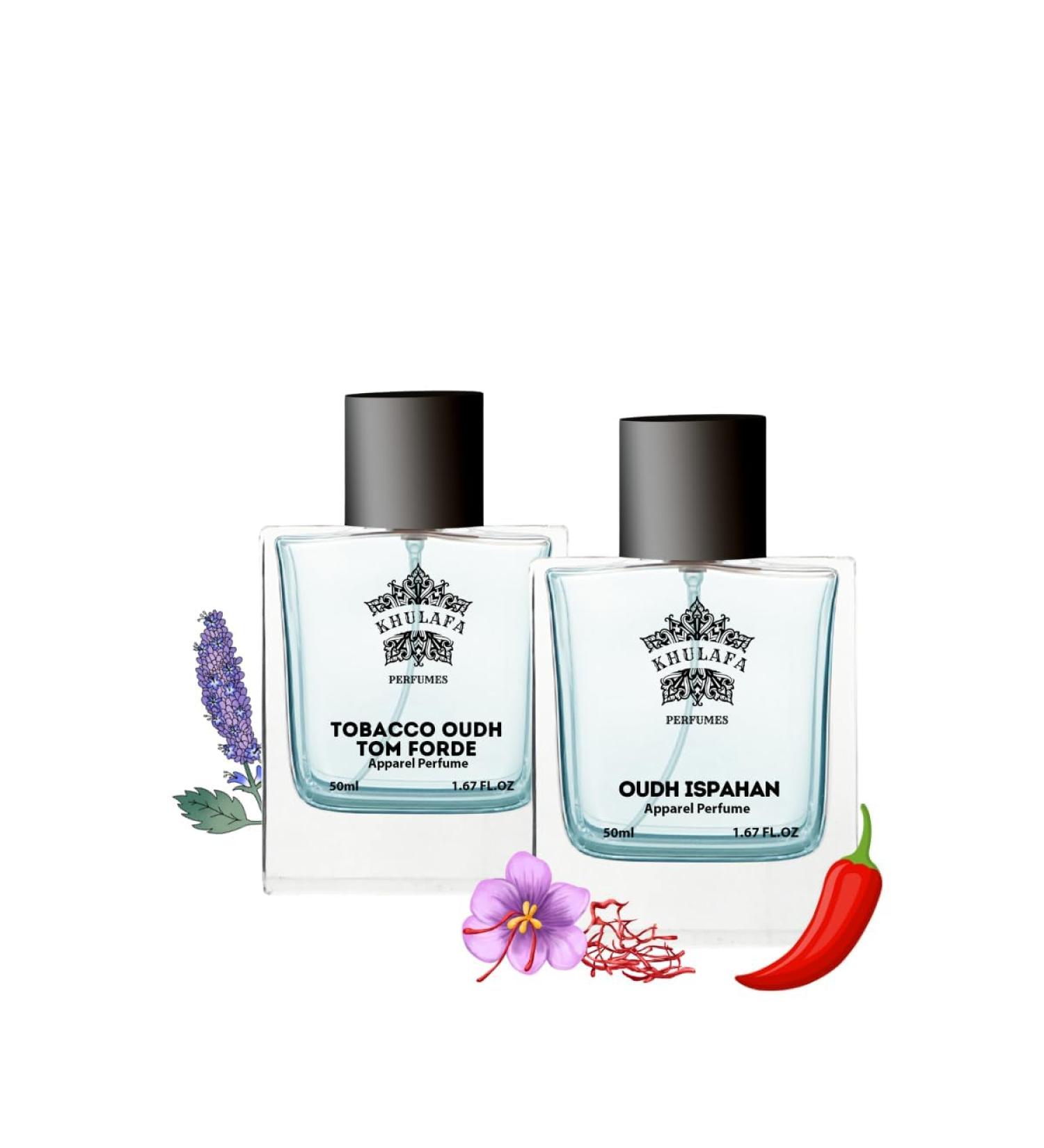 Tobacco Oudh Tom Forde & Oudh Ispahan Perfume Spray Combo for Men 50ml each (Pack of 2) - Warm Spicy and Woody Floral Fragrance | Long Lasting Mens Perfume | Fragrance Sutaible for Any Occasion | - Buy Online on GoSupps.com