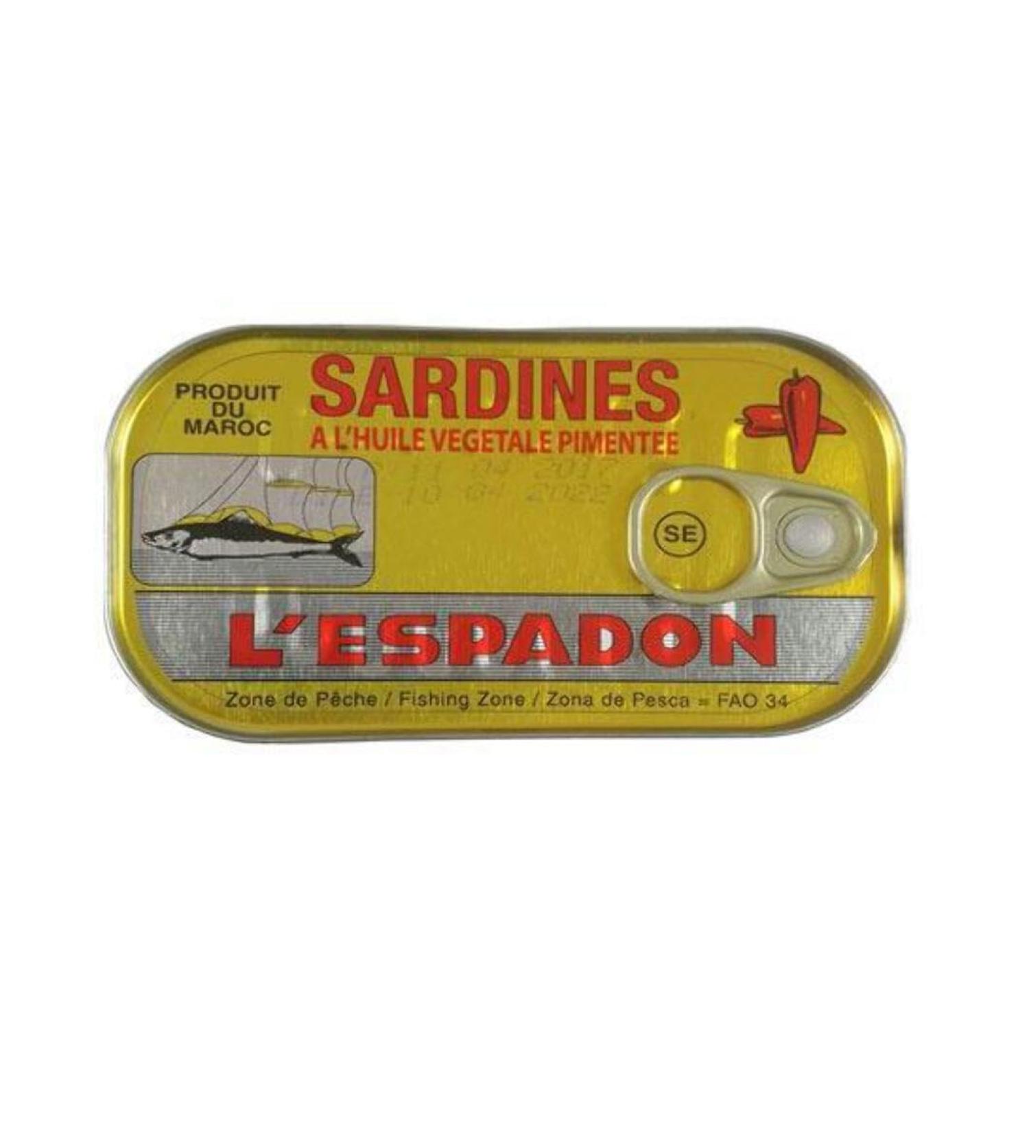 MASL Espadon Sardines in Vegetable Oil 125g Box of 12-Fd
