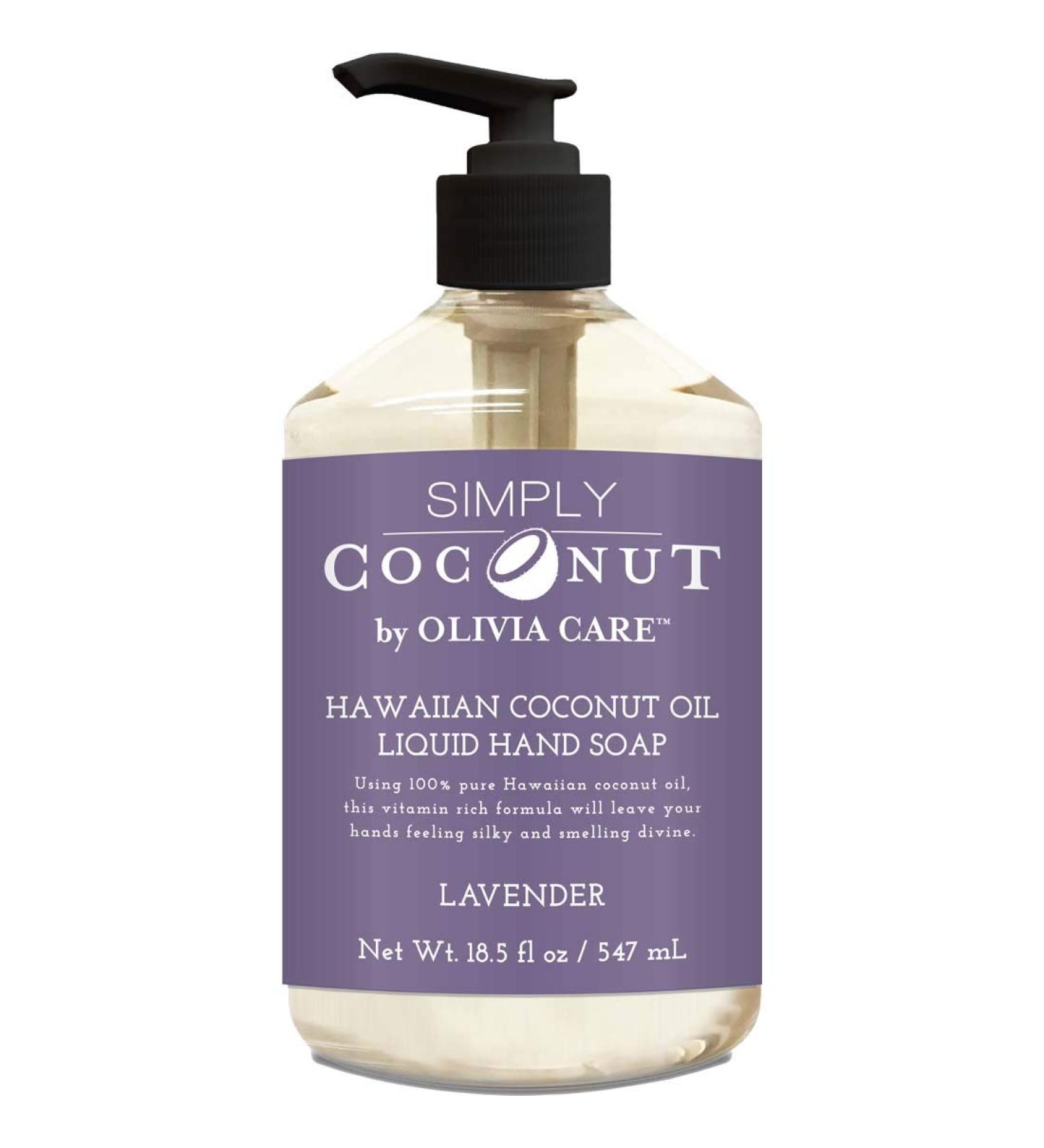 Olivia Care Liquid Hand Soap Lavender & Coconut - All Natural Germ-Fighting Moisturizing Hand Wash for Kitchen & Bathroom - 18.5 OZ - Buy Online on GoSupps.com