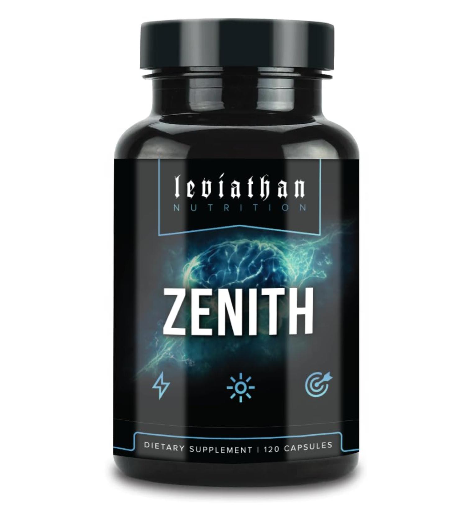 Leviathan Zenith | L-Tyrosine Acetyl L-Carnitine Uridine KSM-66 Ashwagandha L-Theanine for Men and Women