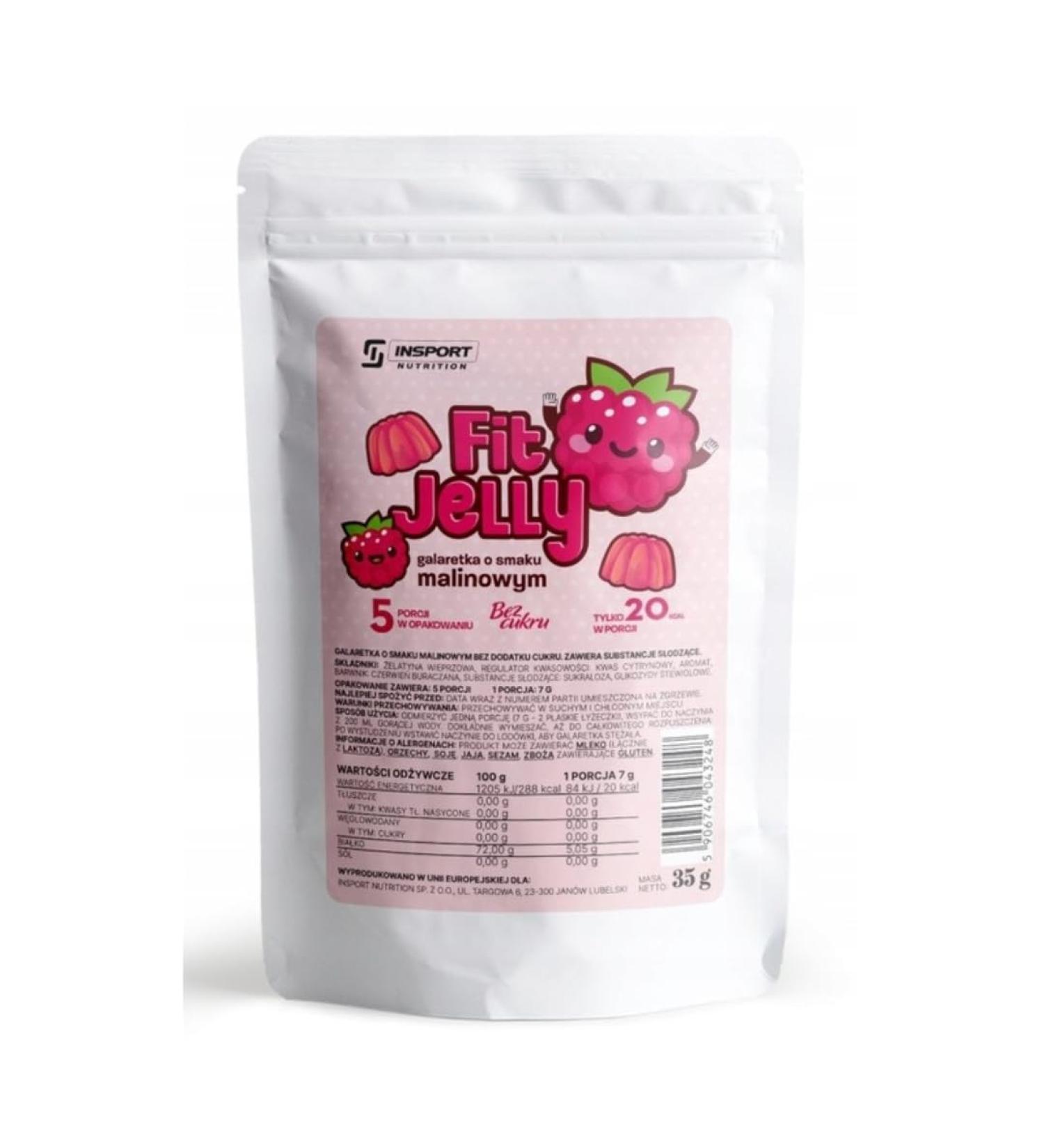 Insport Nutrition Fit Jelly - Sugar-Free Low-Calorie No Fat High Protein Raspberry Powder (35g) - 1 Pack - Buy Online on GoSupps.com