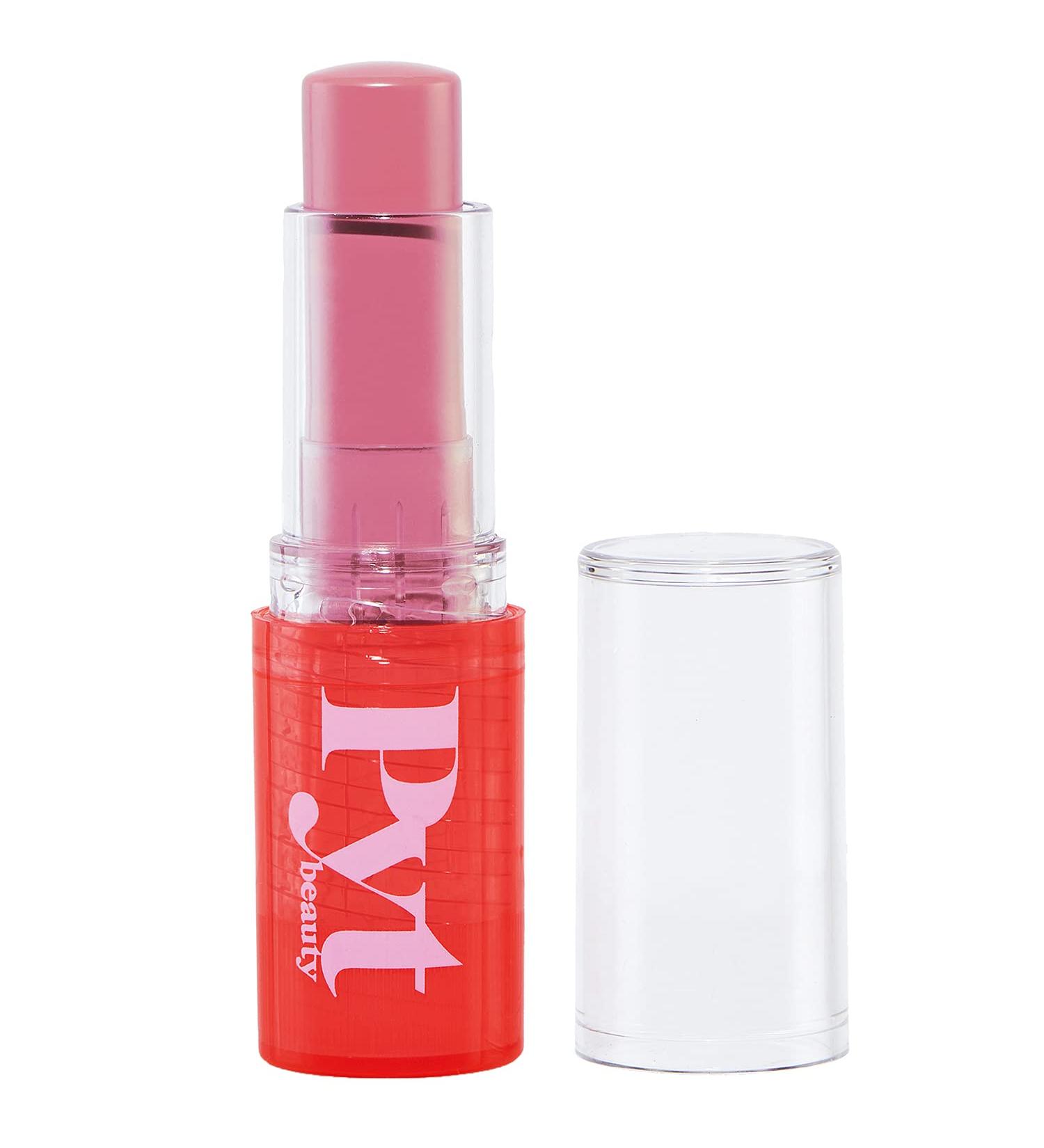 PYT Beauty Tinted Lip Balm in Soft Pink Nude - Hydrating Vegan Makeup with Hyaluronic Acid | 1 Count - Buy Online on GoSupps.com