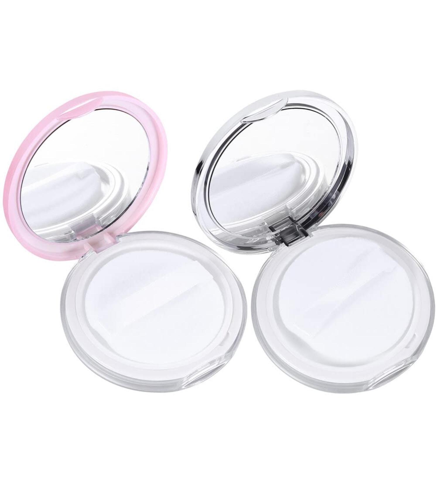 SHERCHPRY 2 Sets Powder Puff Storage Box | Cosmetic Powder Case with Sifter Lids for Loose Powder & Makeup | Travel-Friendly Compact in Pink & Silver - Buy Online on GoSupps.com
