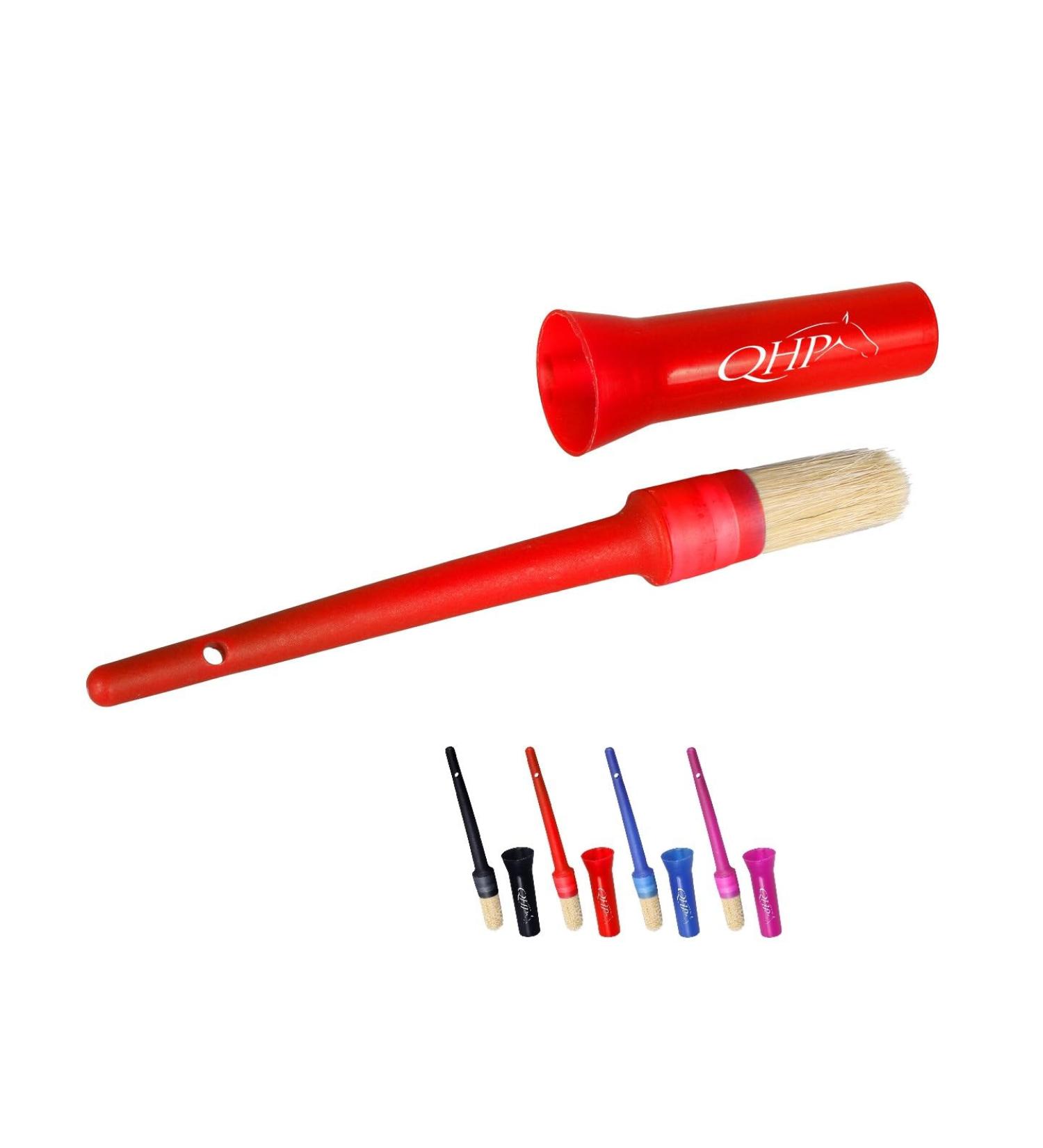 NETPROSHOP Hoof brush with cap made of pig hair hoof care color: red