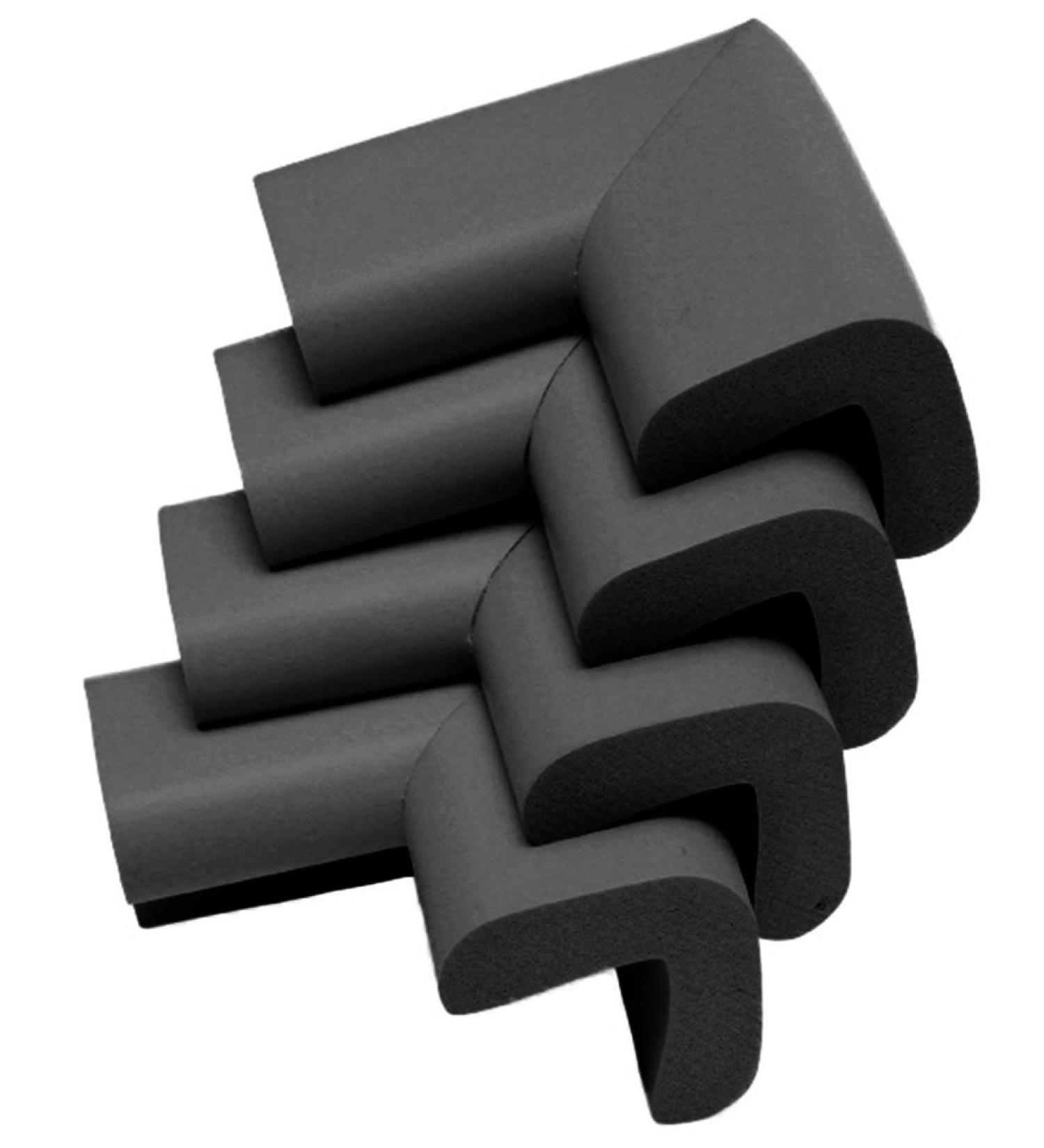 KidKusion 4-Piece Safety Corner Cushion - Black - Made in USA - Child Safety Corner Guard for Home Furniture - Baby Proof Table Protector - 4 Pack - Buy Online on GoSupps.com
