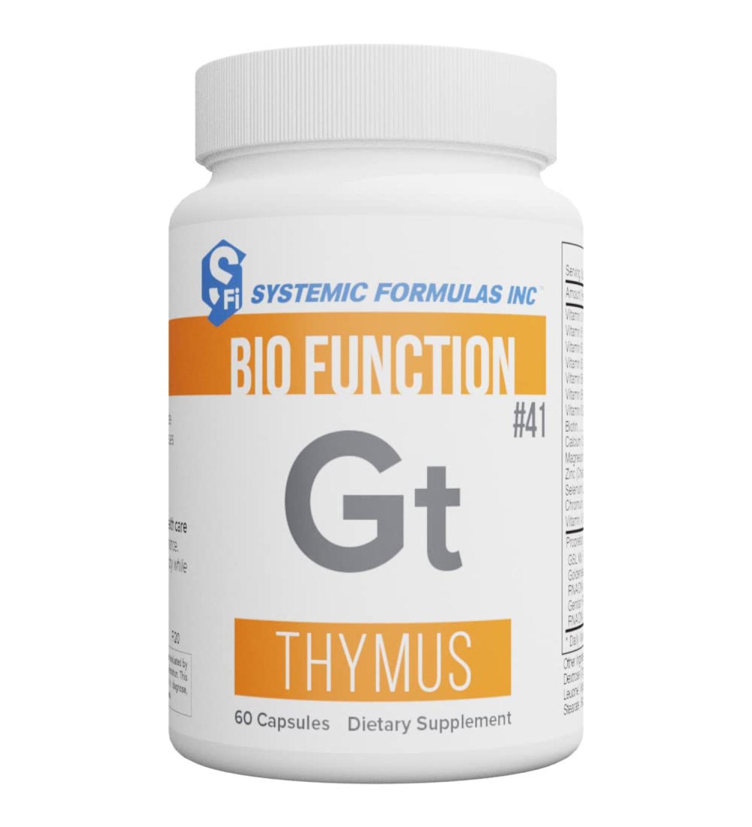 Systemic Formulas Bio Function Gt Thymus - 60 Capsules | Immune Support Supplement - Buy Online on GoSupps.com