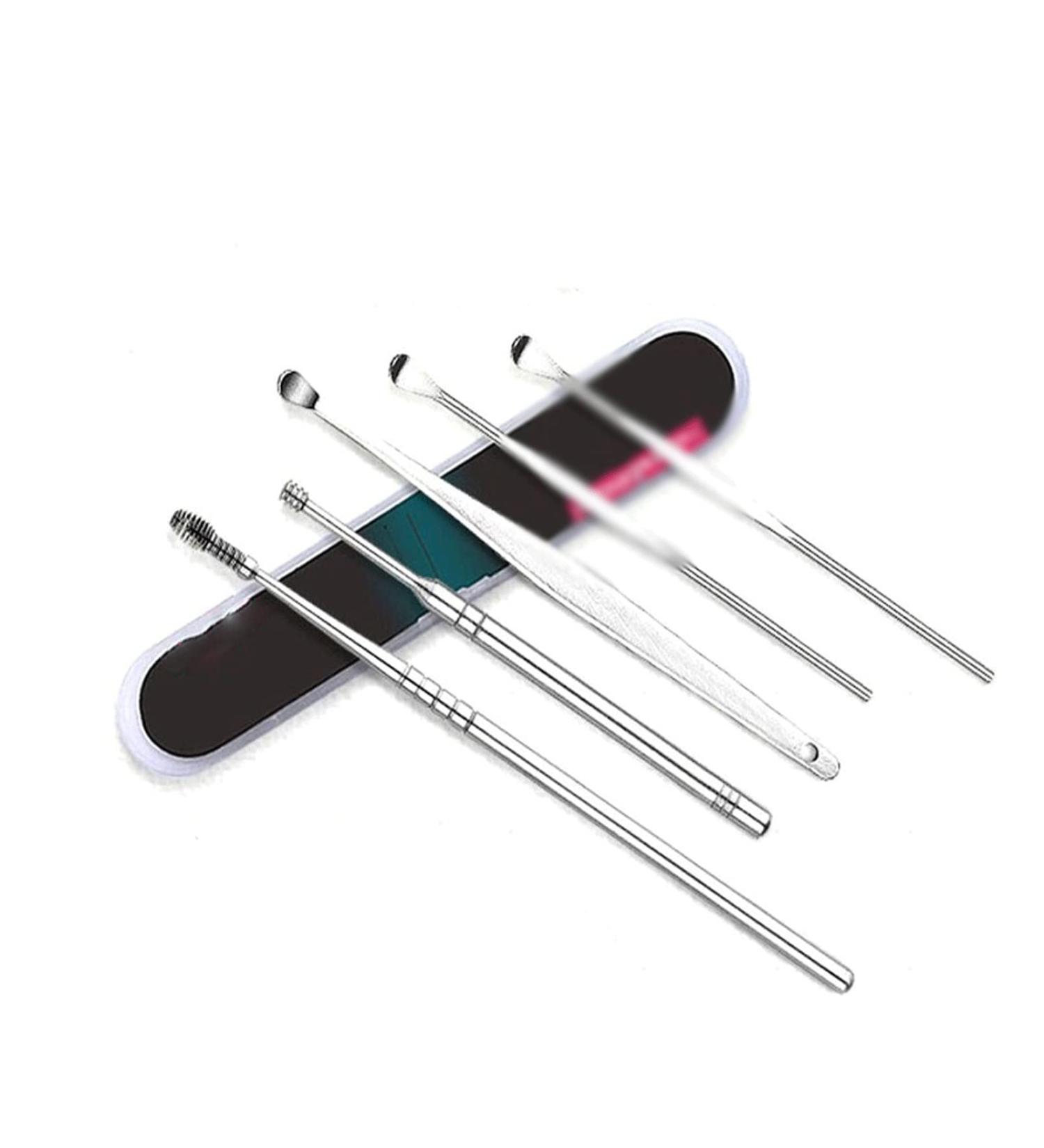 TARVIT Stainless Steel Earwax Removal Kit - Double Rotary TaoErShao 5-in-1 Ear Cleaning Tools for Safe and Effective Ear Wax Removal - Buy Online on GoSupps.com